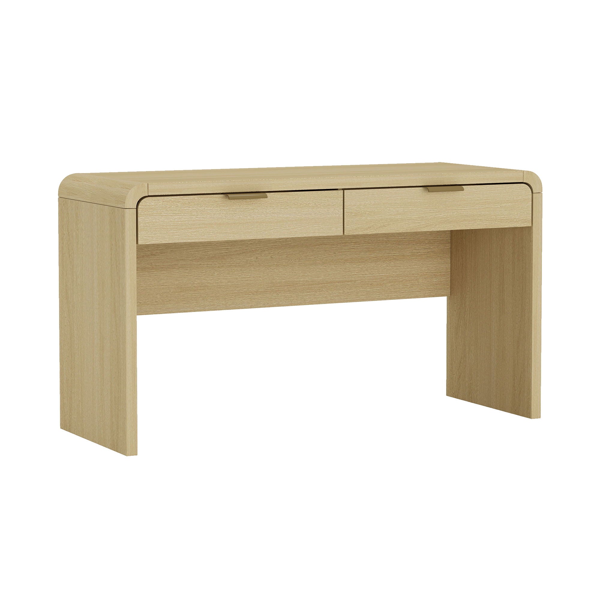 Grace - Office Desk With 2 Drawers - Oak