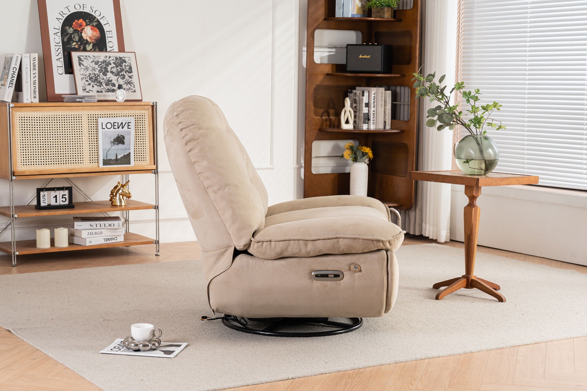 Power Recliner Swivel Glider USB Charger With Bluetooth Music Player, Sleep, Working, Game And Leisure
