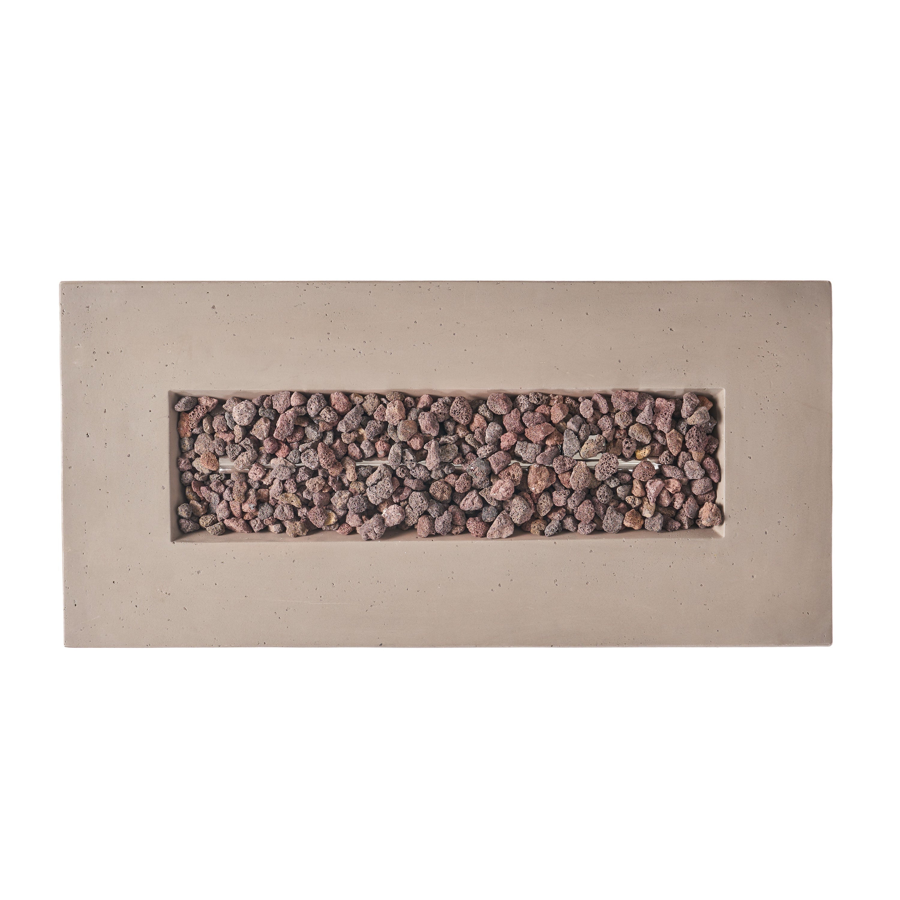 Modern 40' Outdoor 40,000 BTU Rectangular MgO Concrete Propane Fire Pit, Dark Grey