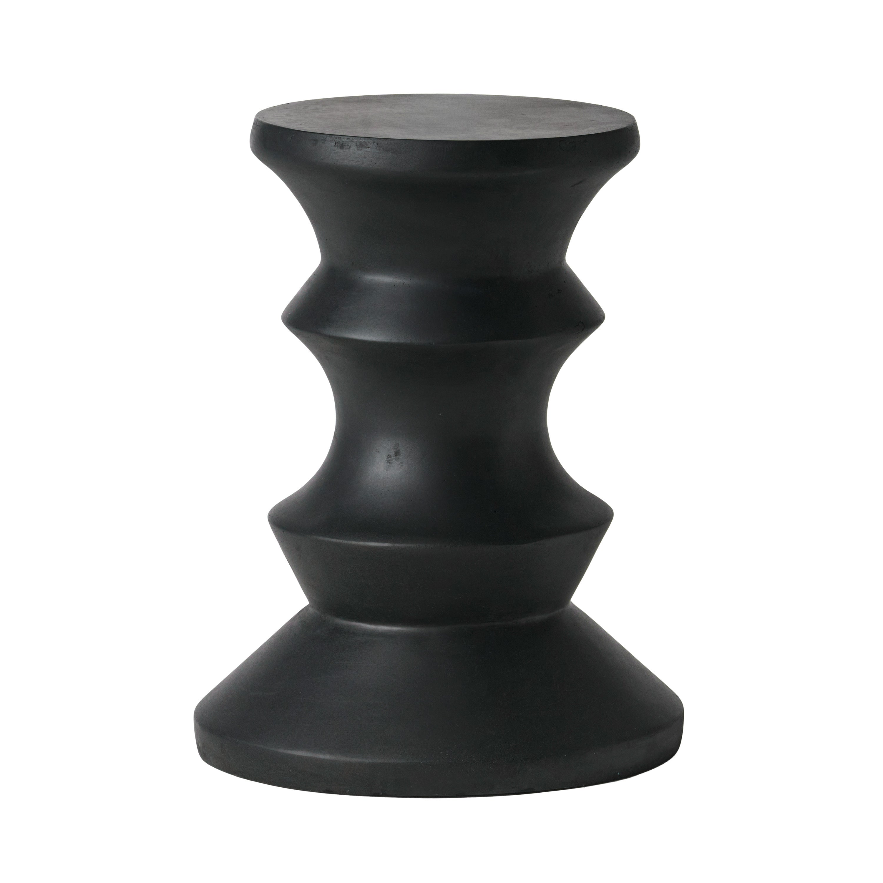 Side Table - Modern Black Concrete Accent Piece