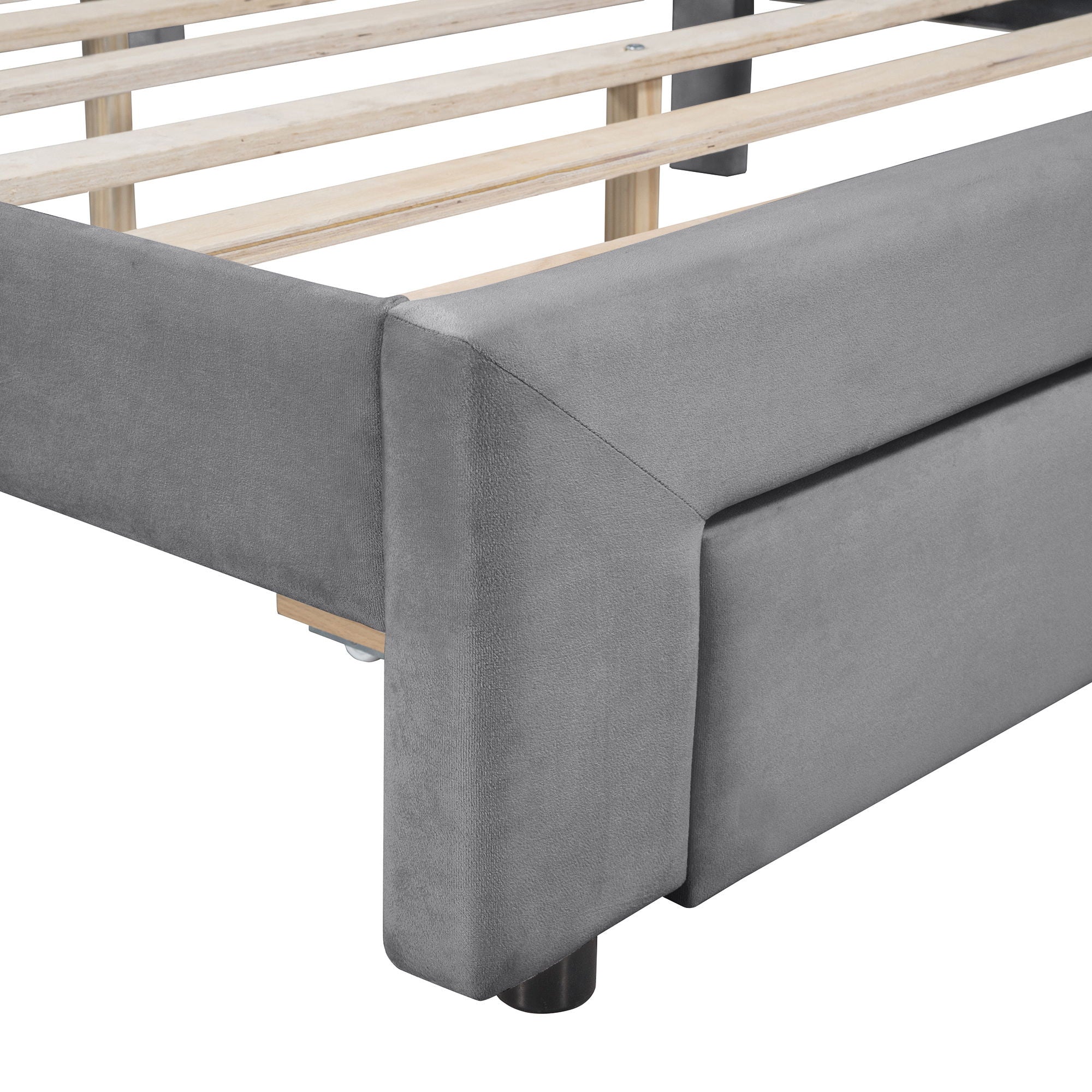 Storage Elegant Upholstered Platform Bed With Drawer