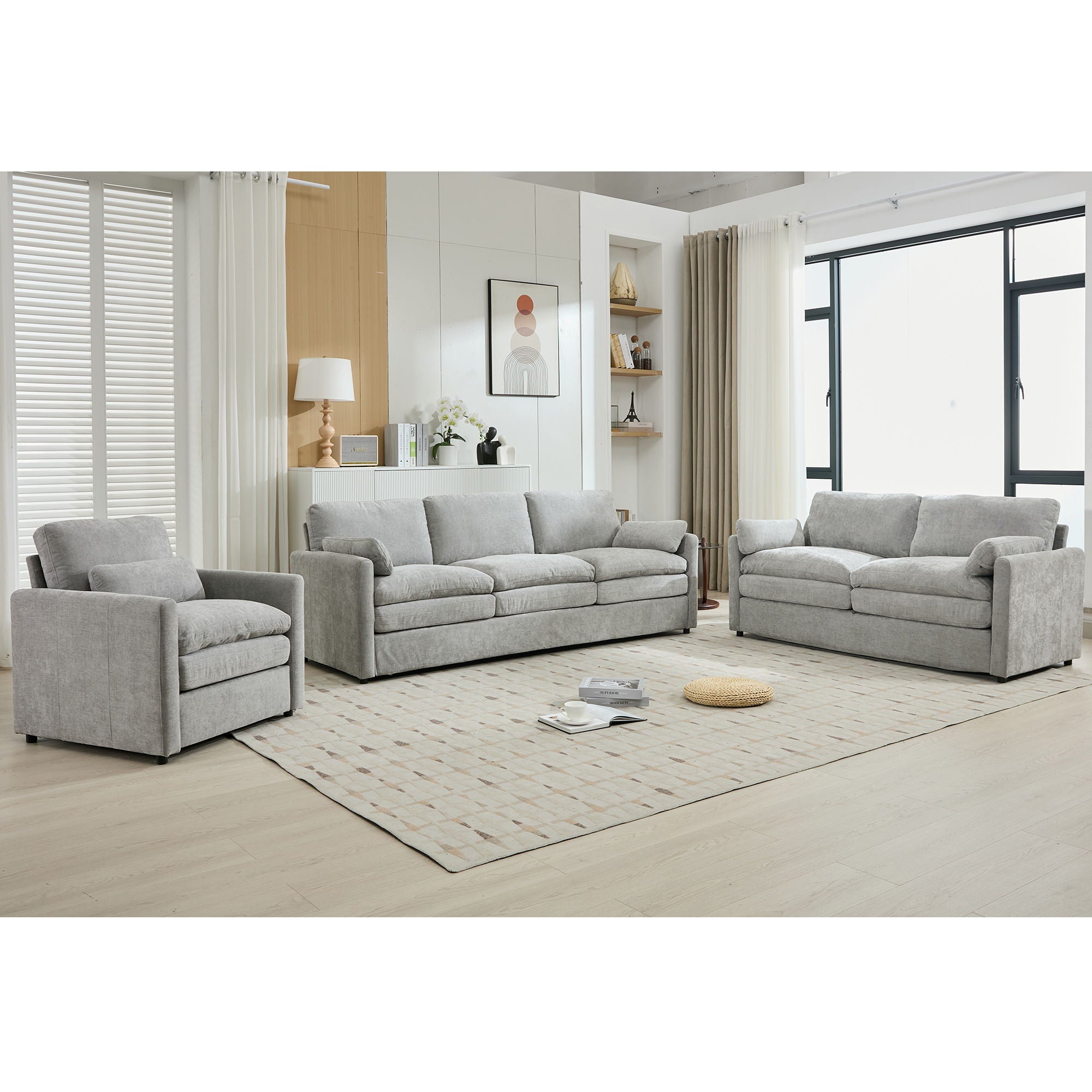Cozy Sofa Set Oversized Comfy Cloud Sofa With Double Cushion