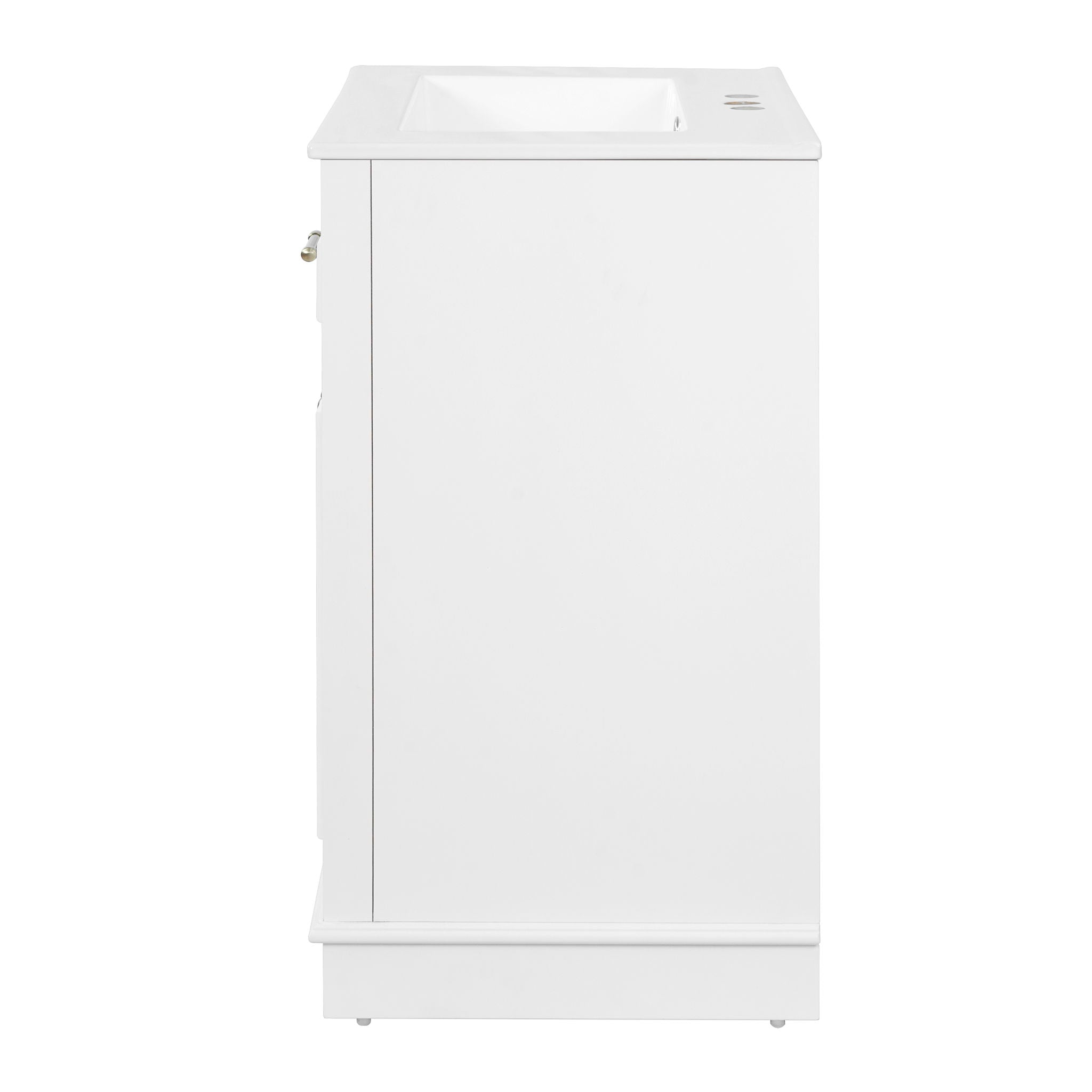 Bathroom Vanity With Integrated Sink, 2 Door Cabinet With Tip Out Drawer, Rectangular Design