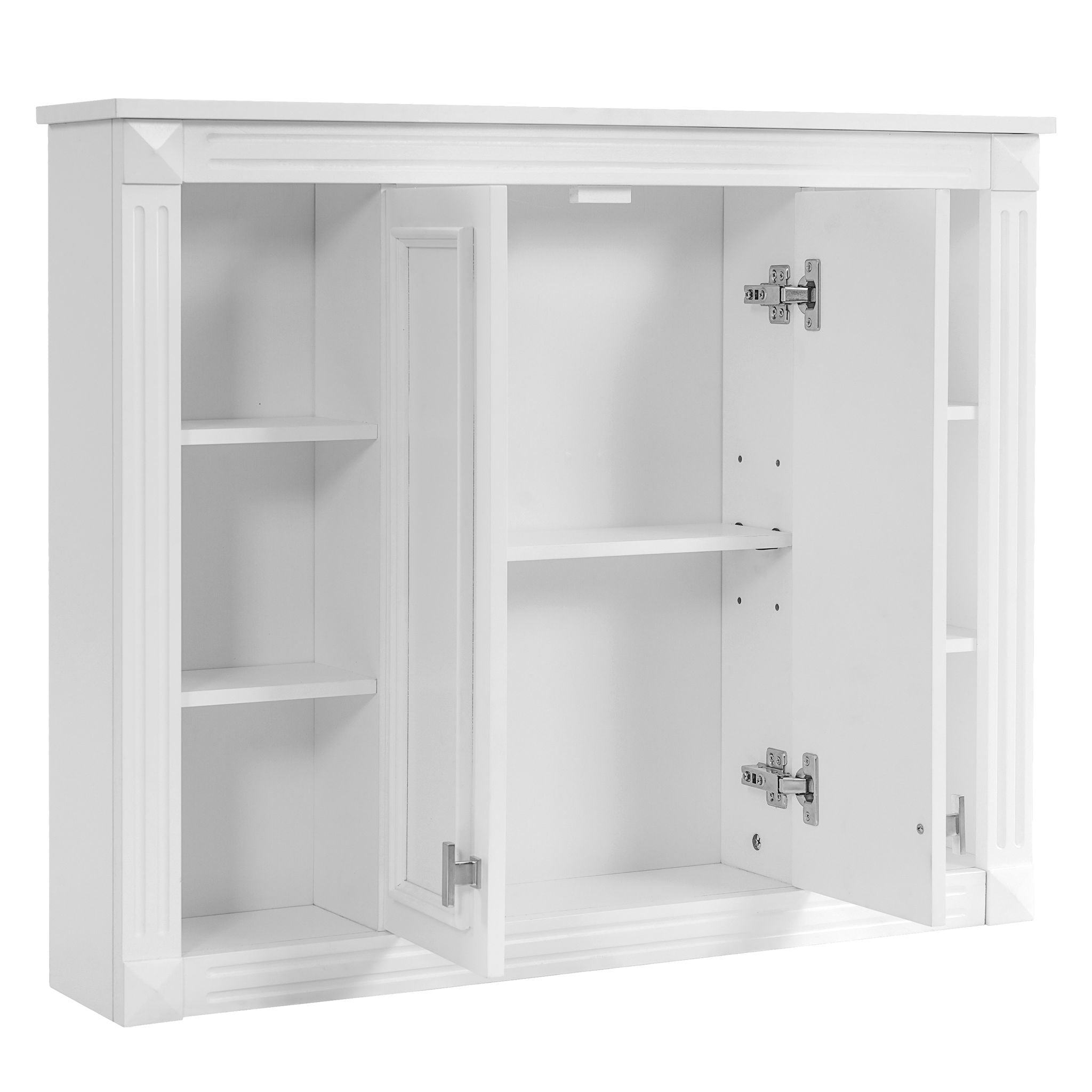 Wall-Mounted Medicine Cabinet With Adjustable Shelf, Soft-Closing Hinges - White