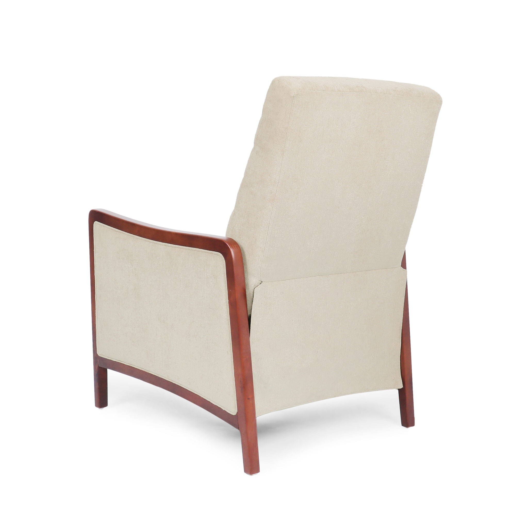 Mid Century Modern Fabric Channel Stitch Wood Pushback Recliner - Best Buy Furniture