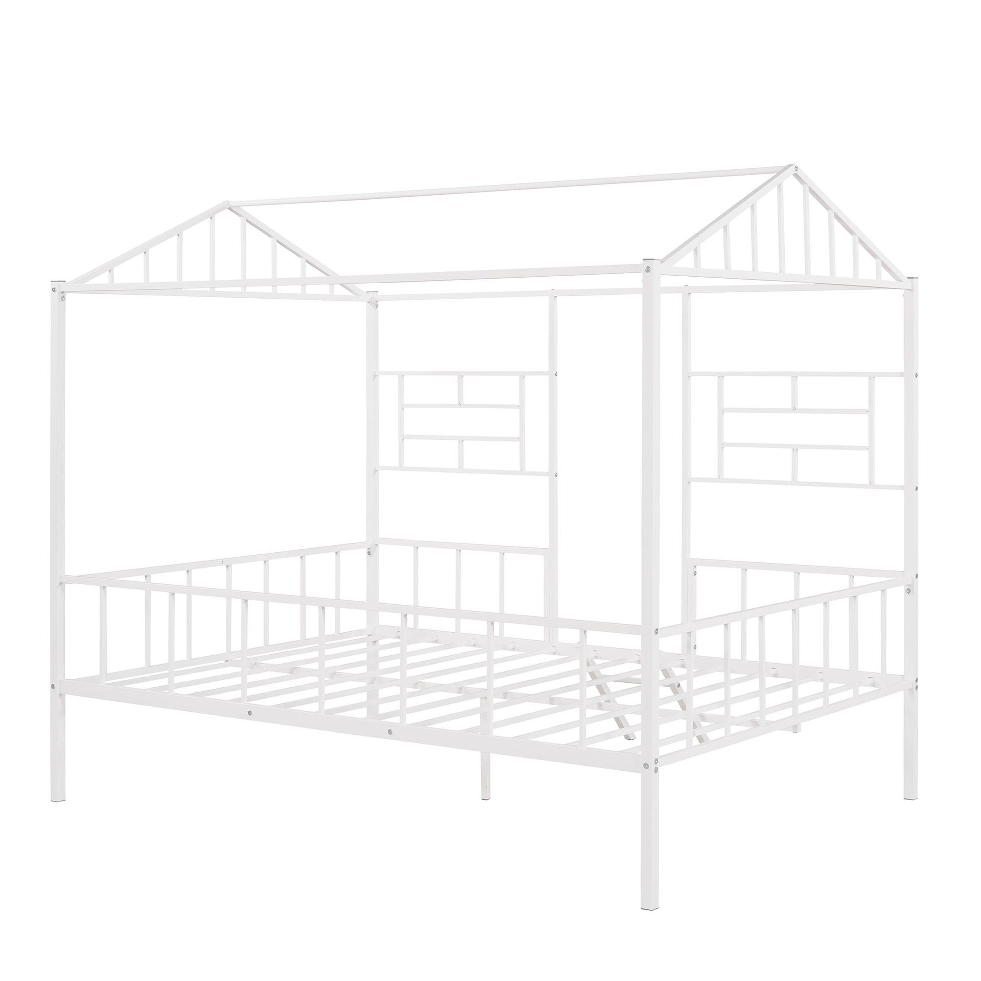 House Bed Frame With Slatted Support, No Box Spring Needed
