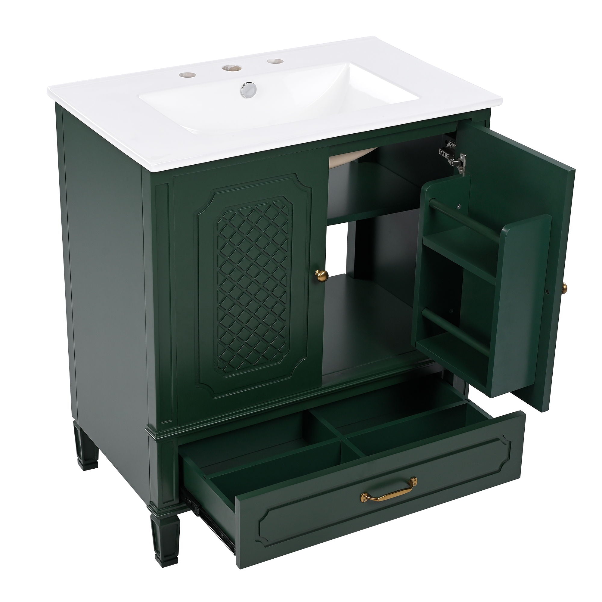 Bathroom Vanity With Sink, Soft Closing Door, Multi Functional Storage