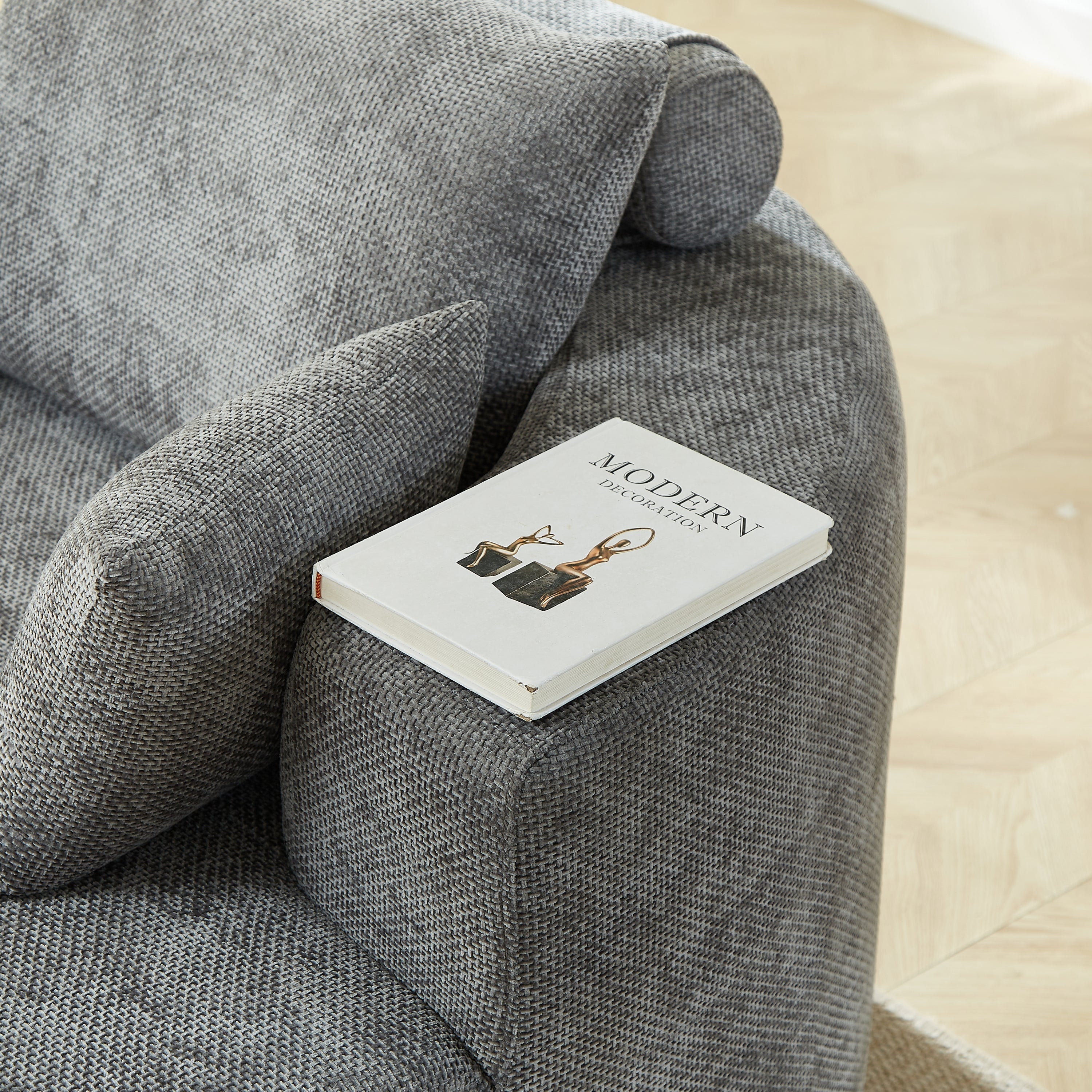 55'' Chenille Foam Single Swivel Chair