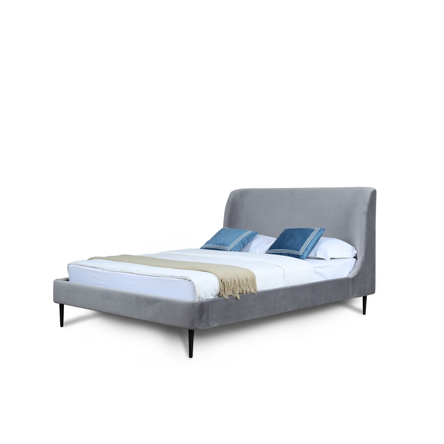 Heather - Upholstered Bed With Curved Headboard