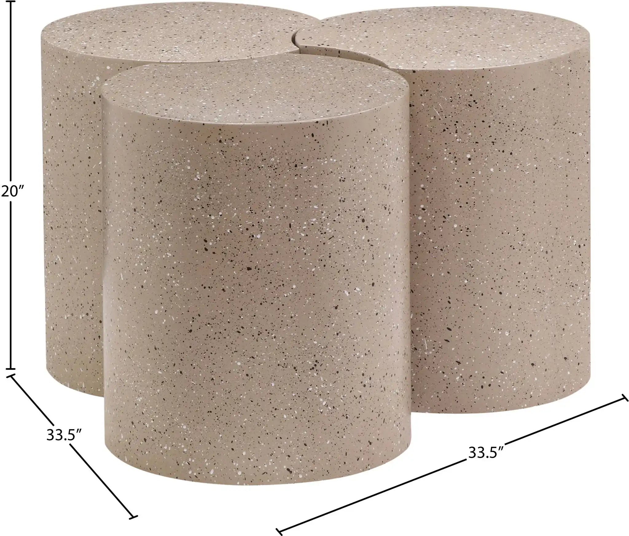 Dimple - 3 Piece Modular Coffee Table - Terazzo Finish
