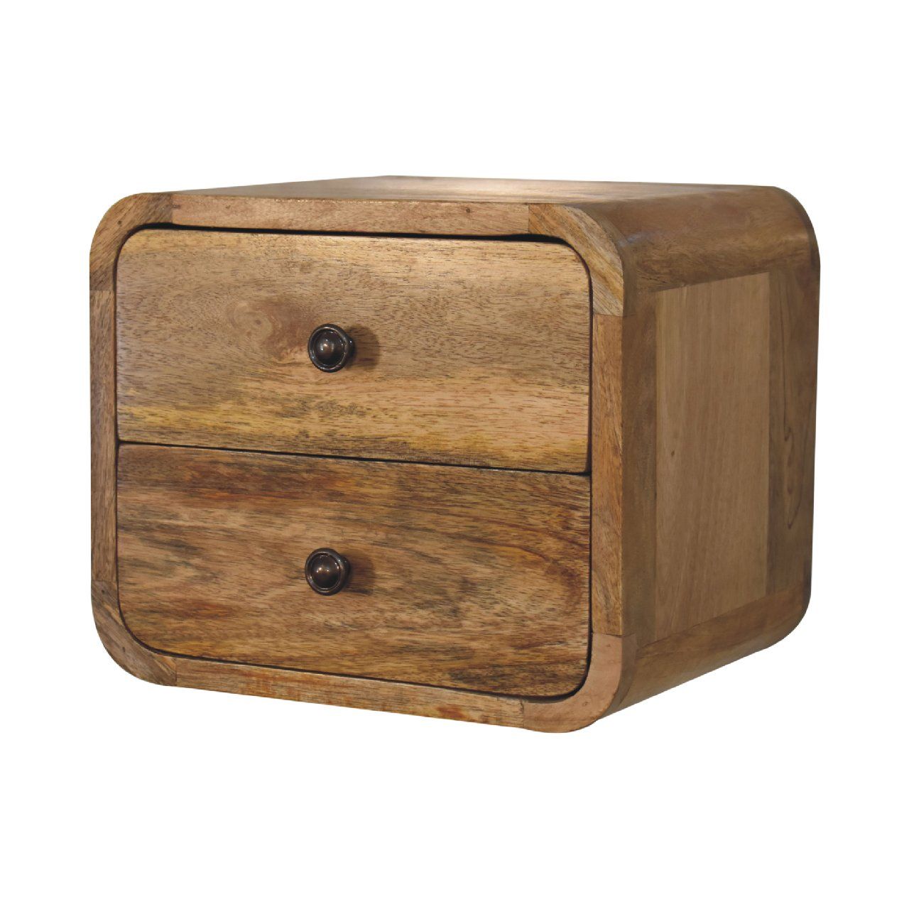 Mini Curve Floating Bedside - Oak