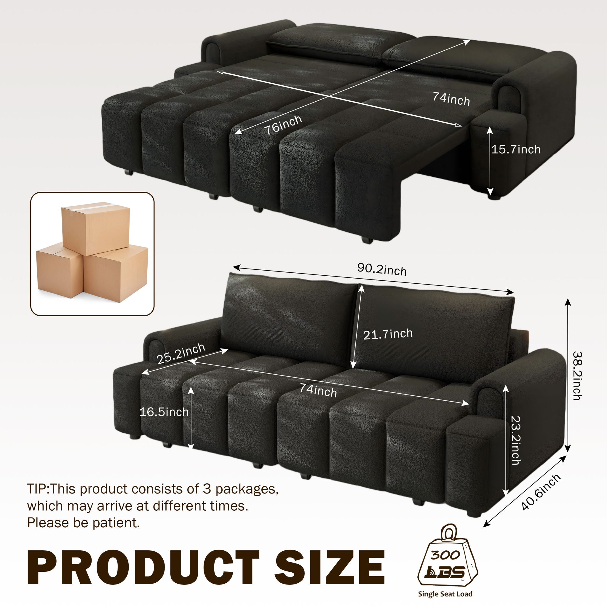 4 Seater Modern Couch With Seats Storage