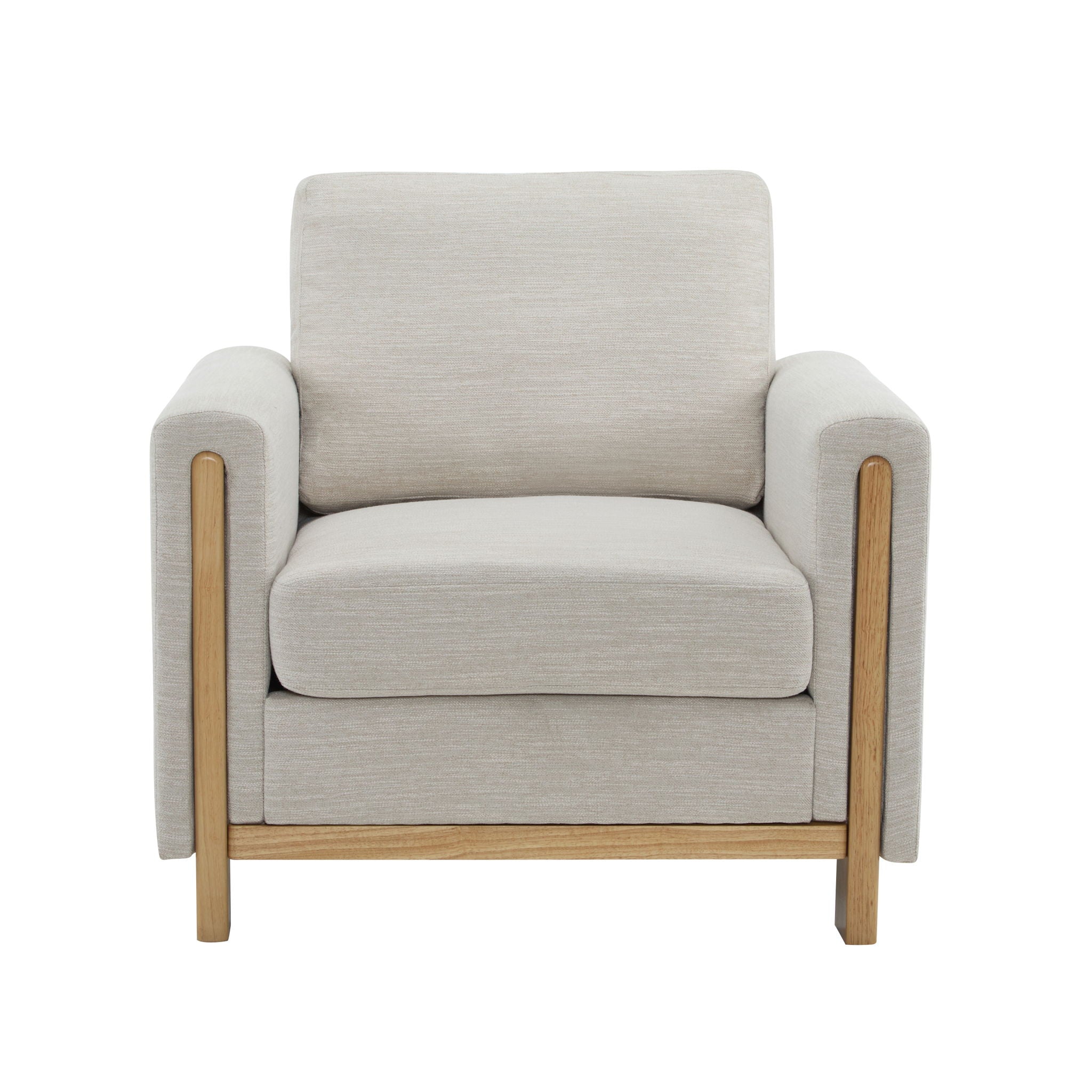 Harmonia - Classic Fabric Upholstered Armchair With Rubber Wood Frame