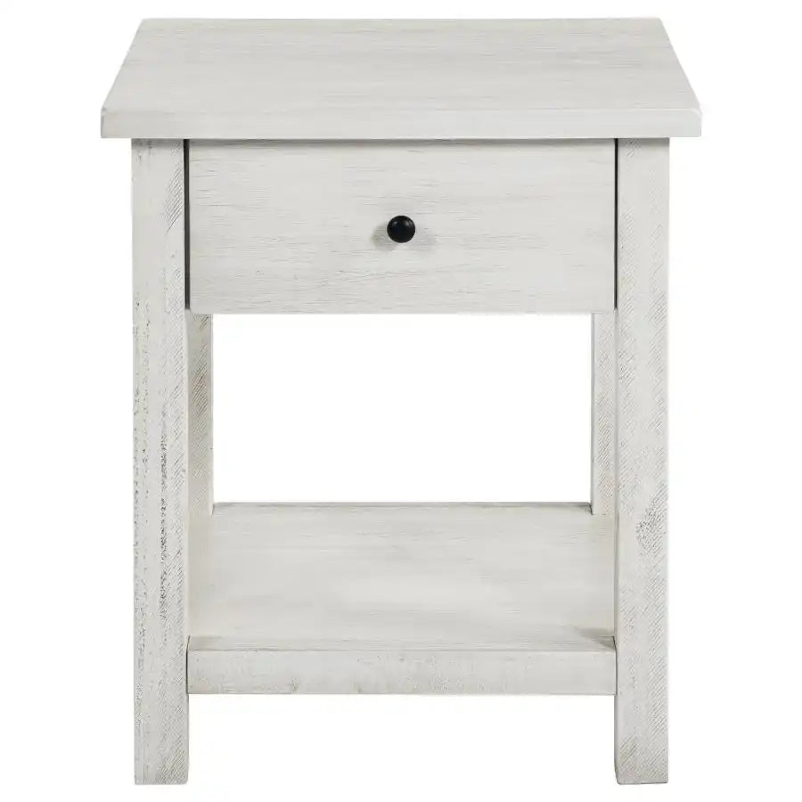 Payne - 1 Drawers Wood End Table with Shelf