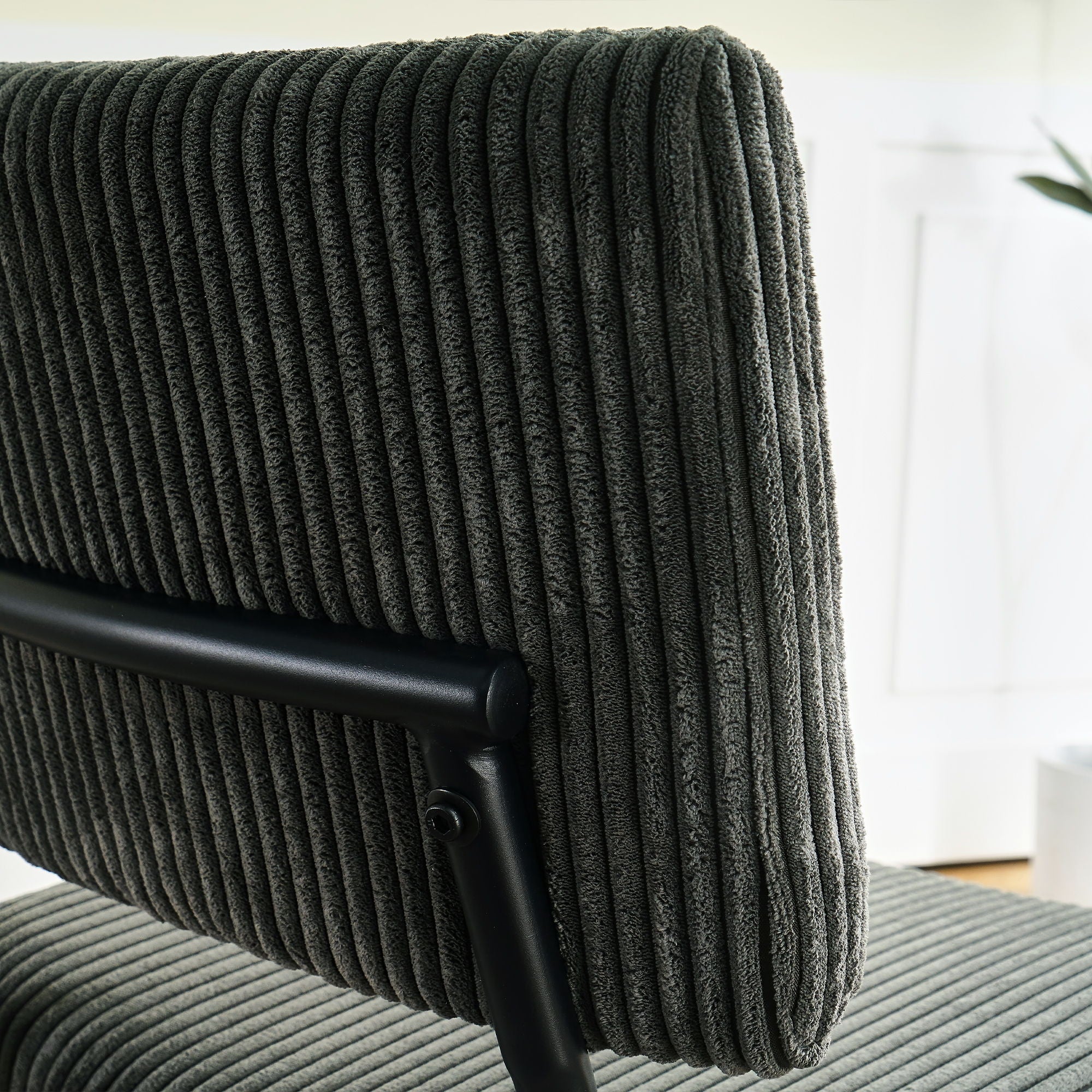 Modern Upholstered Dining Chair With Metal Legs
