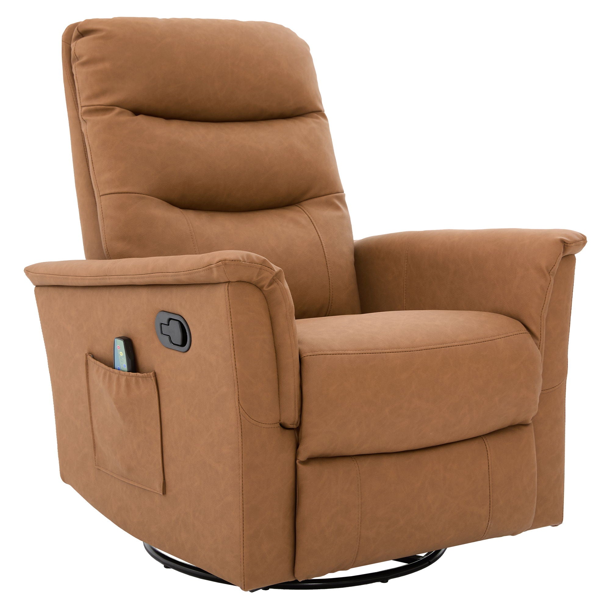 Manual Recliner Chair With 8 Point Massage And Swivel Function