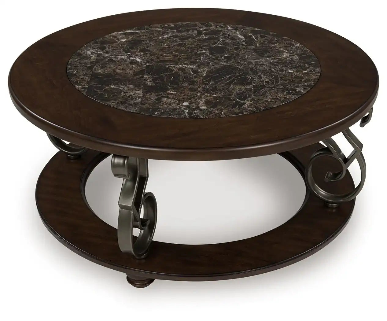 Frallyn - Round Cocktail Table - Dark Brown - Best Buy Furniture
