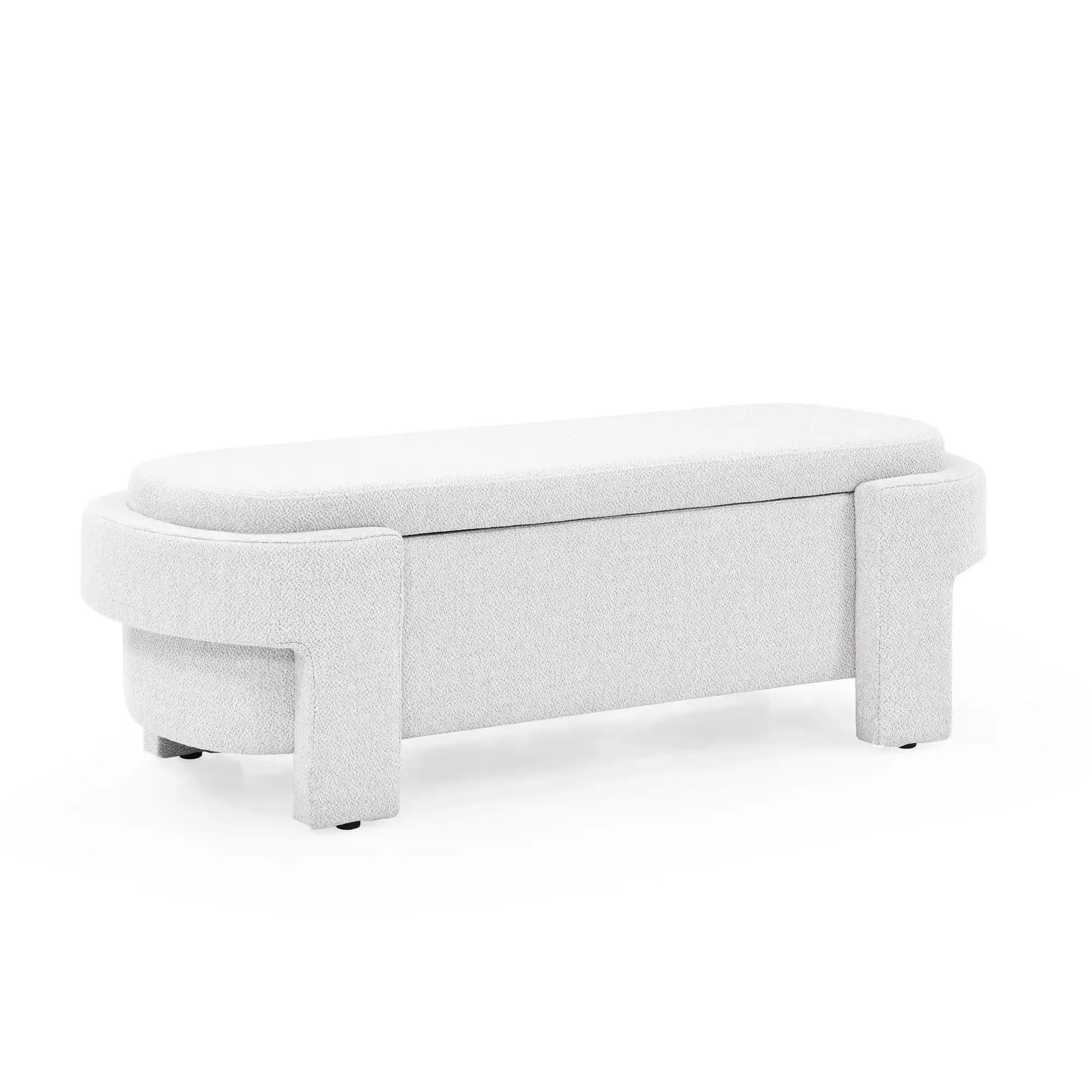 Tessa Cream Linen Storage Bench - Best Buy Furniture