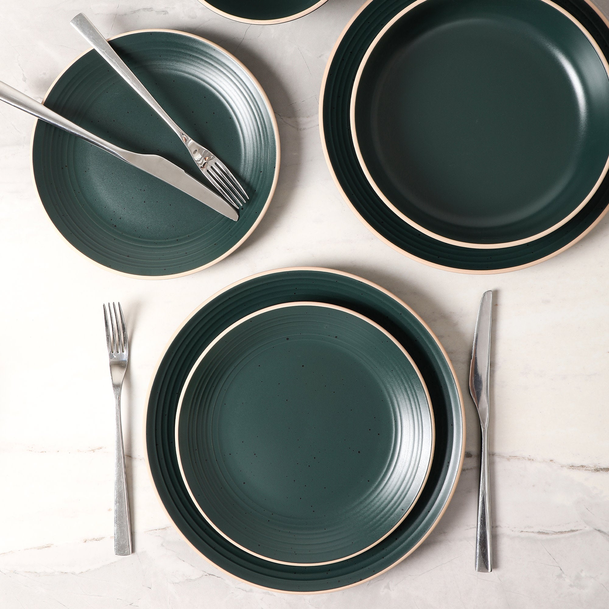 Lauren Stoneware Dinnerware Set - Dark Green