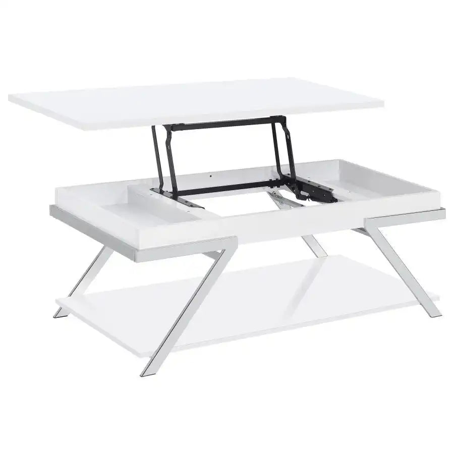 Marcia - Rectangular Lift Top Coffee Table - White High Gloss