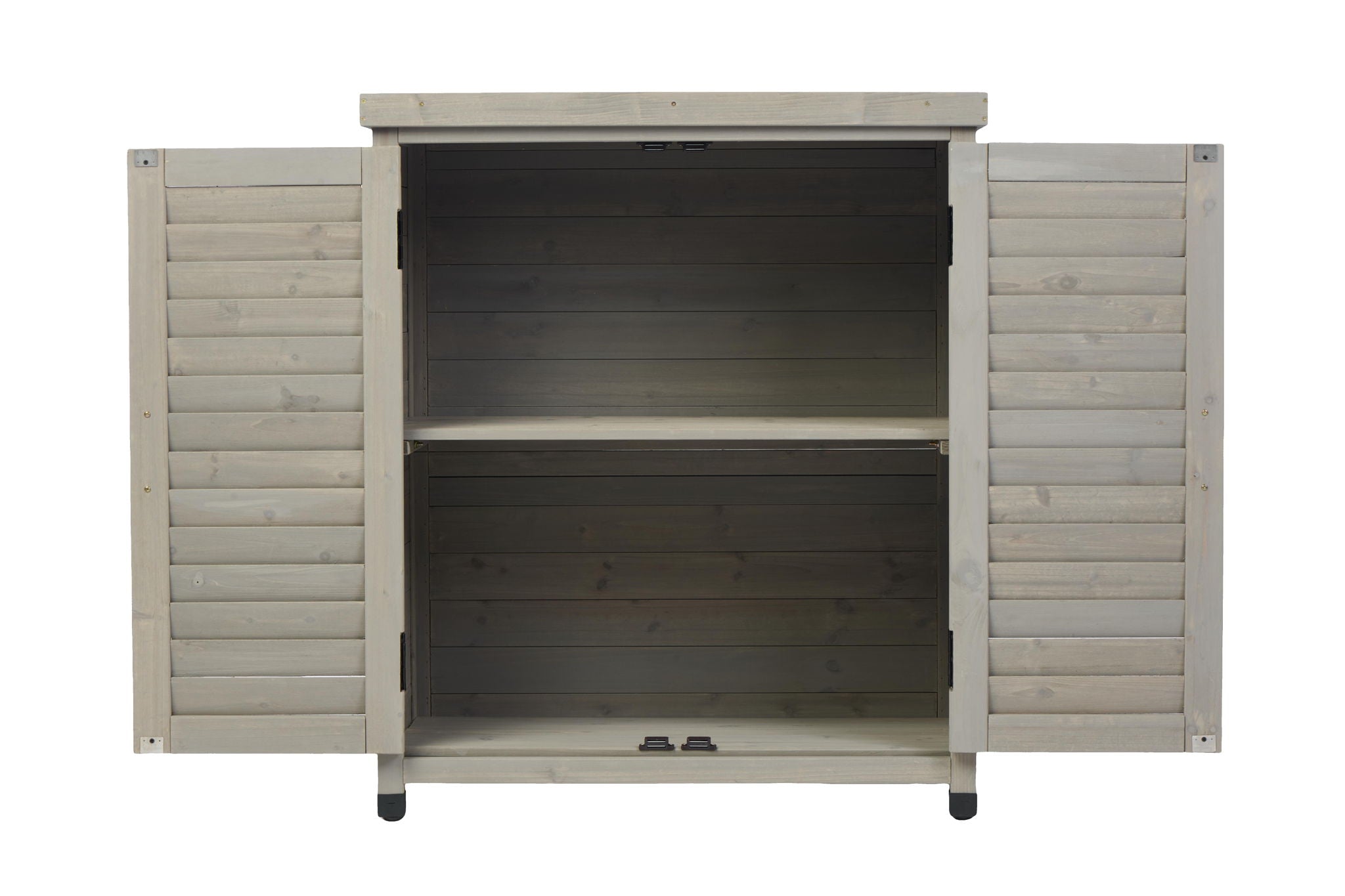 Potting Bench With Storage Cabinet And Metal Table Top For Outdoor