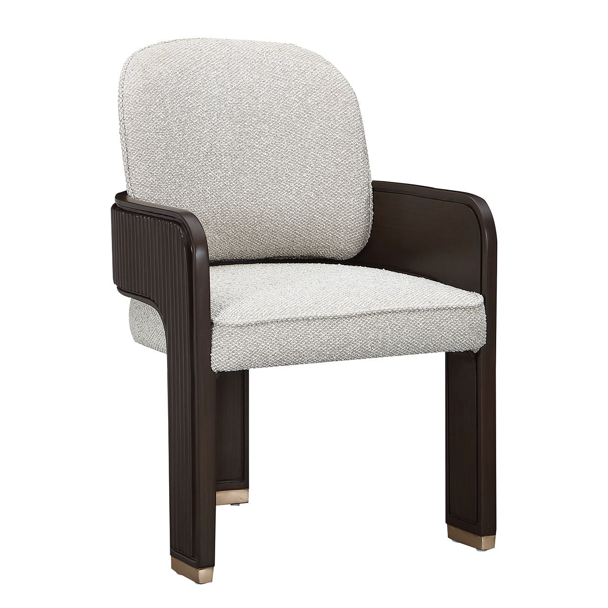 West Kensington - Dining Arm Chair - Buff / Medium Espresso