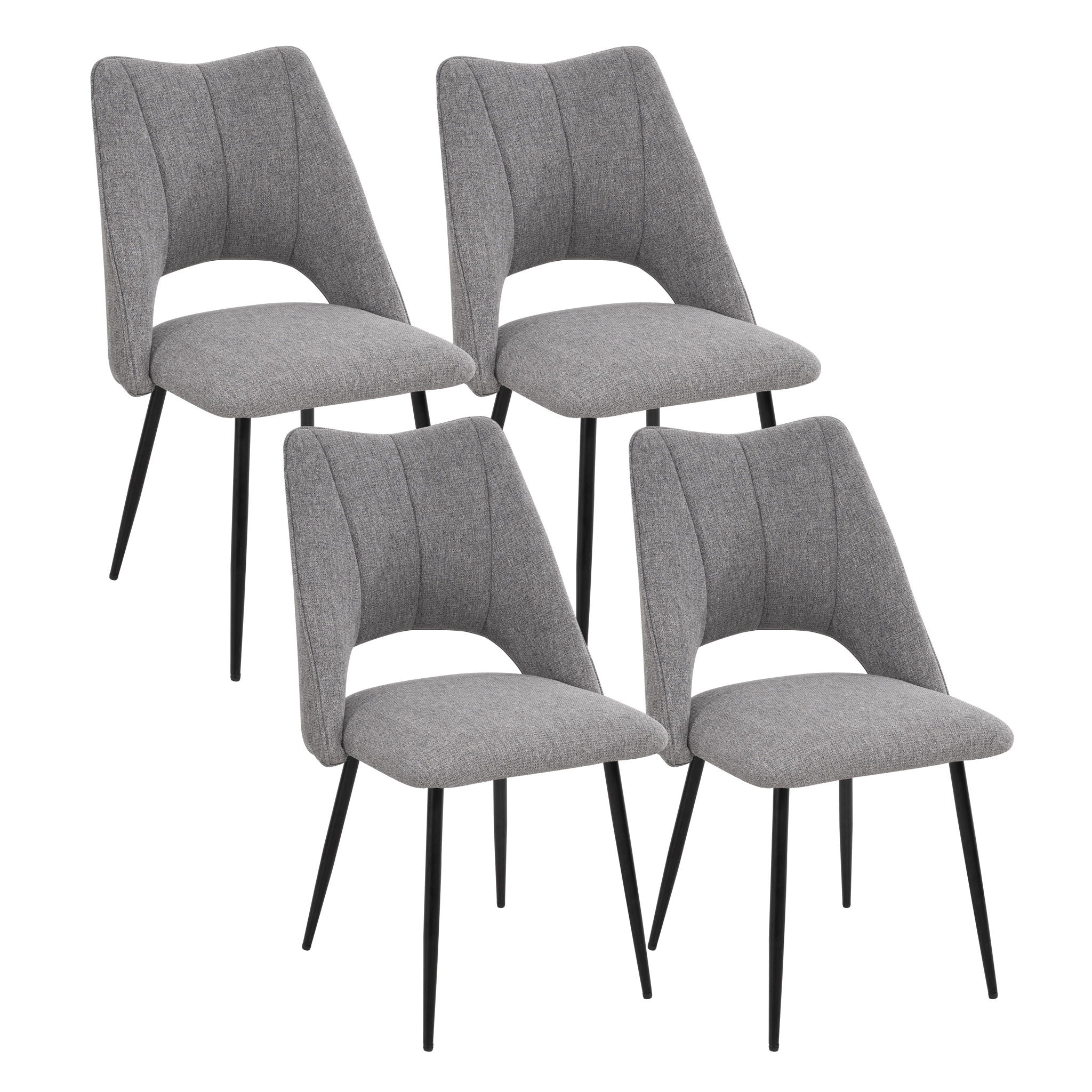 Chair With High Resilience Filling, Adjustable Feet For Kitchens (Set of 4)