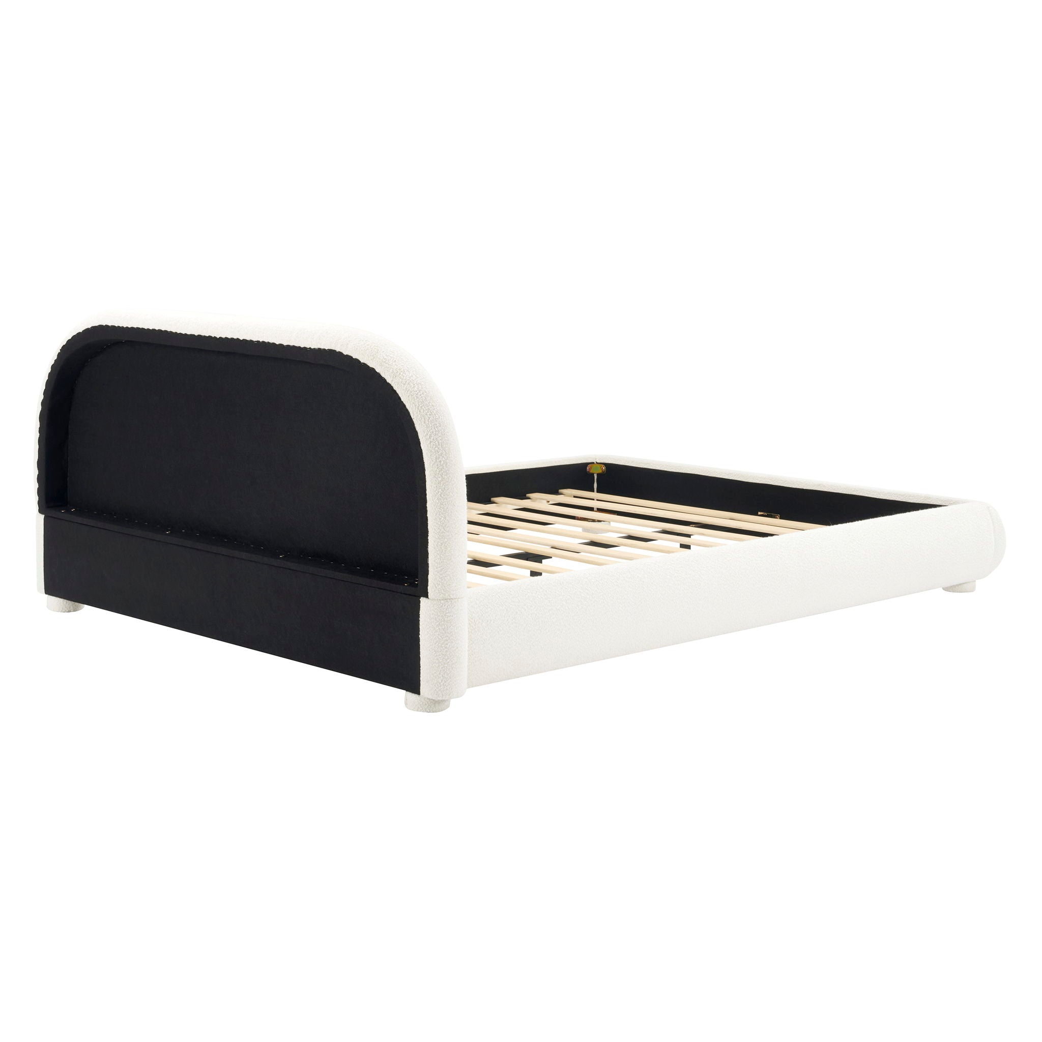 Upholstered Simple Modern Bedroom Bed With Curved Headboard