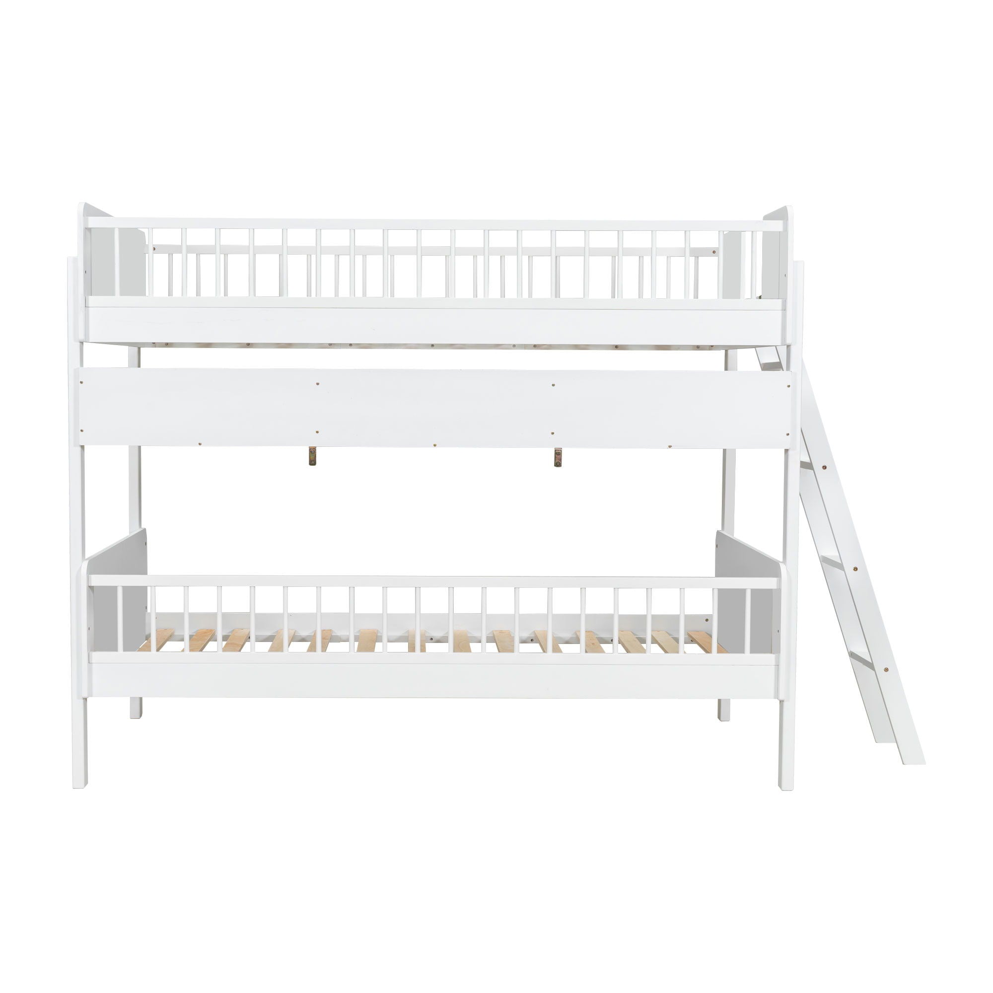 Bunk Bed With 3 Storage Shelves, Adjustable Ladder Left Or Right