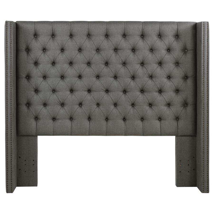 Bancroft - Upholstered Full Wingback Headboard - Gray
