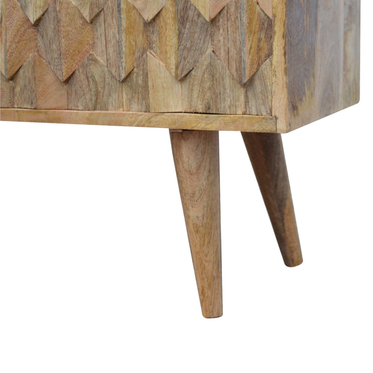 Pineapple Carve Sliding Media Unit - Oak