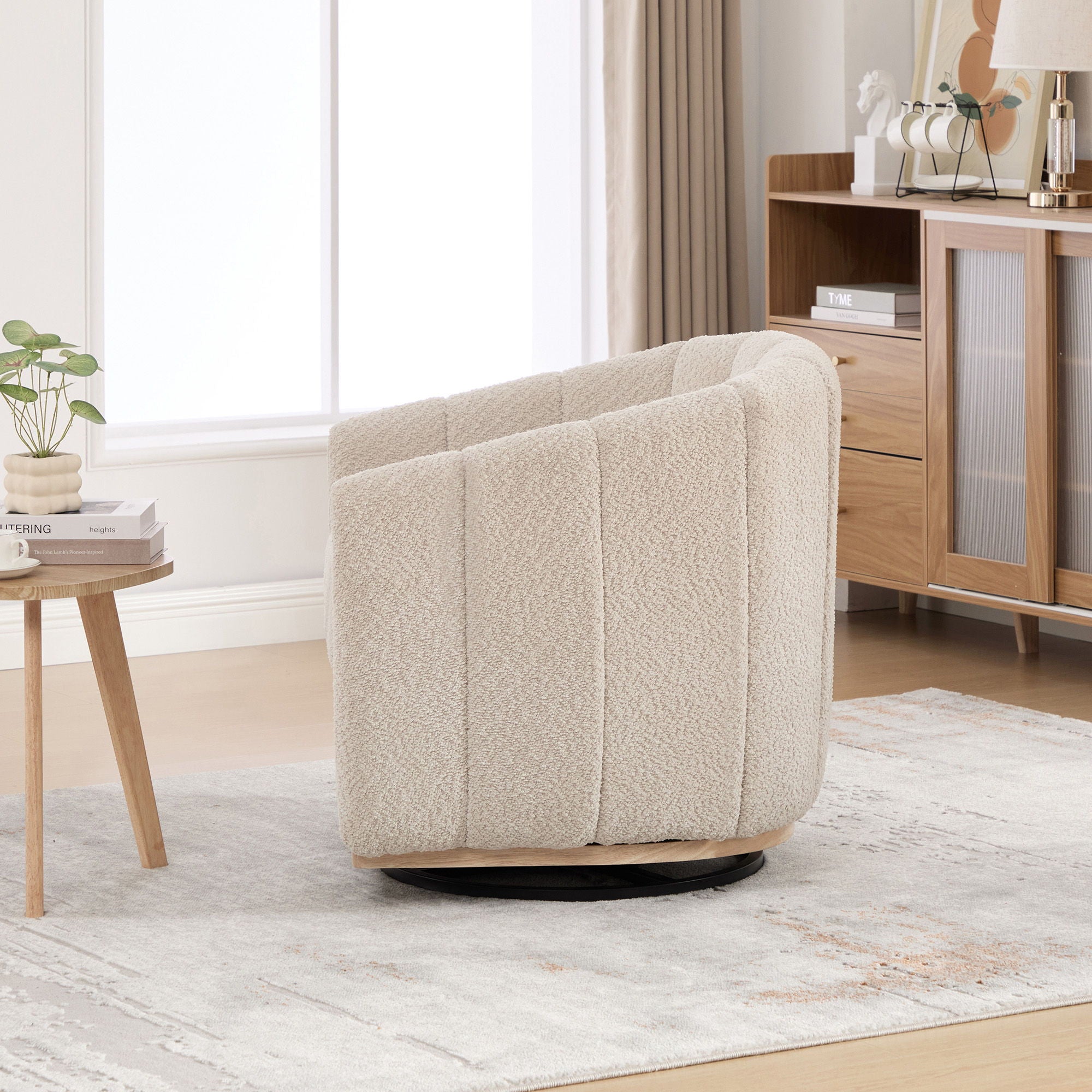 360° Swivel Upholstered Barrel Chair