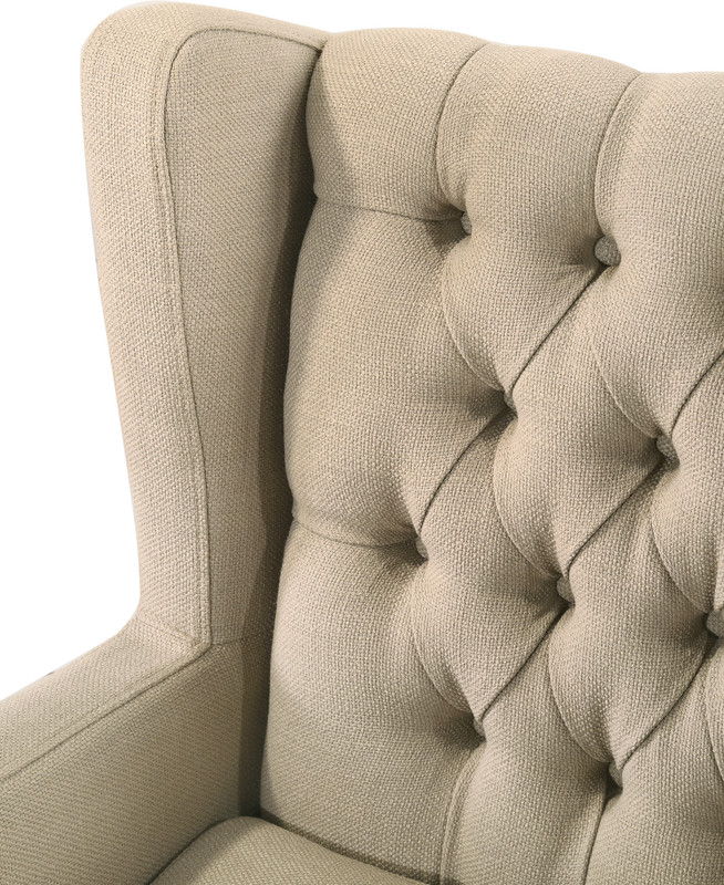 Irwin - Linen Button Tufted Wingback Chair - Best Buy Furniture