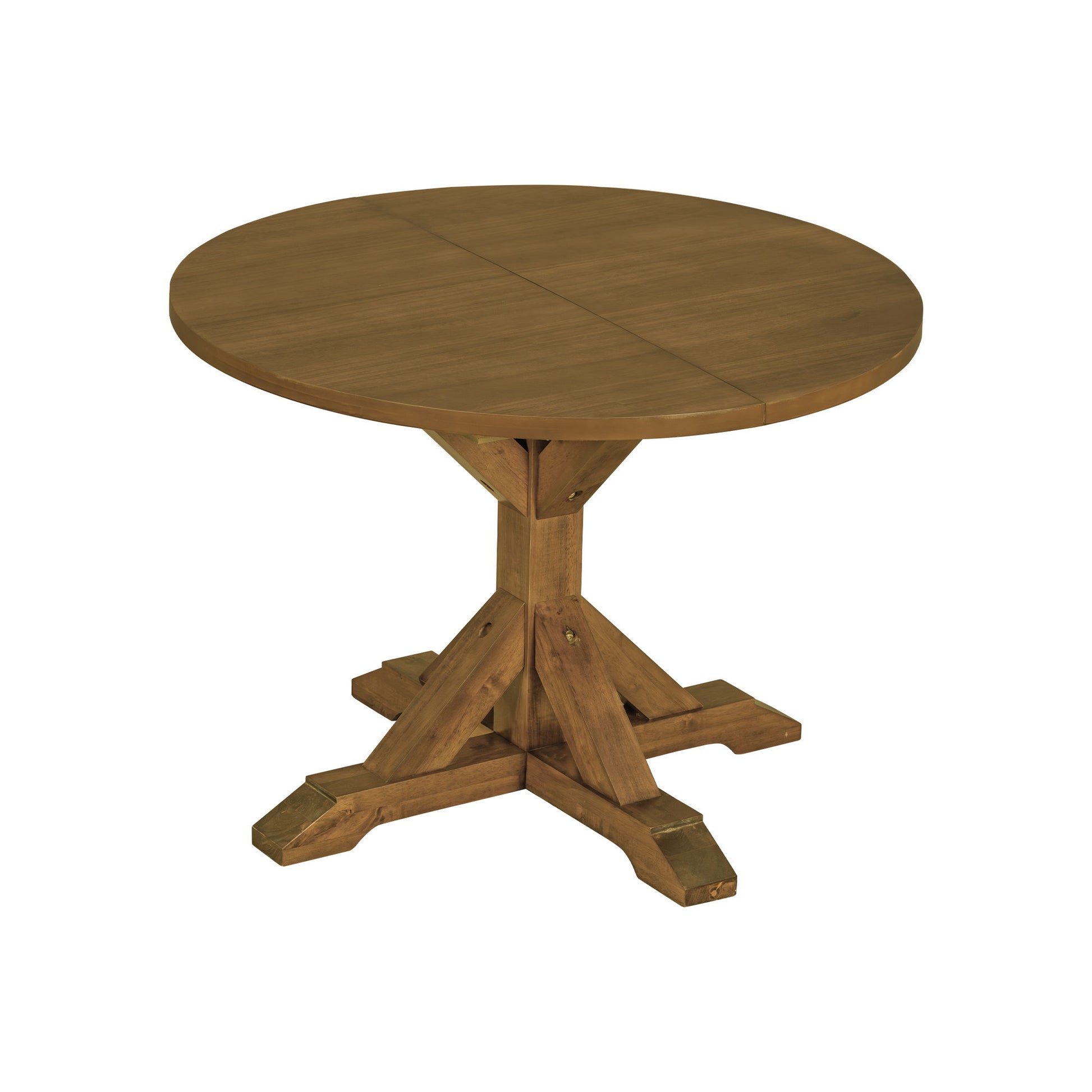 Topmax - 6 Piece Farmhouse Extendable Pedestal Dining Table Set With 18Inch Removable Leaf, Bench And 4 Ladder Back Dining Chairs - Best Buy Furniture