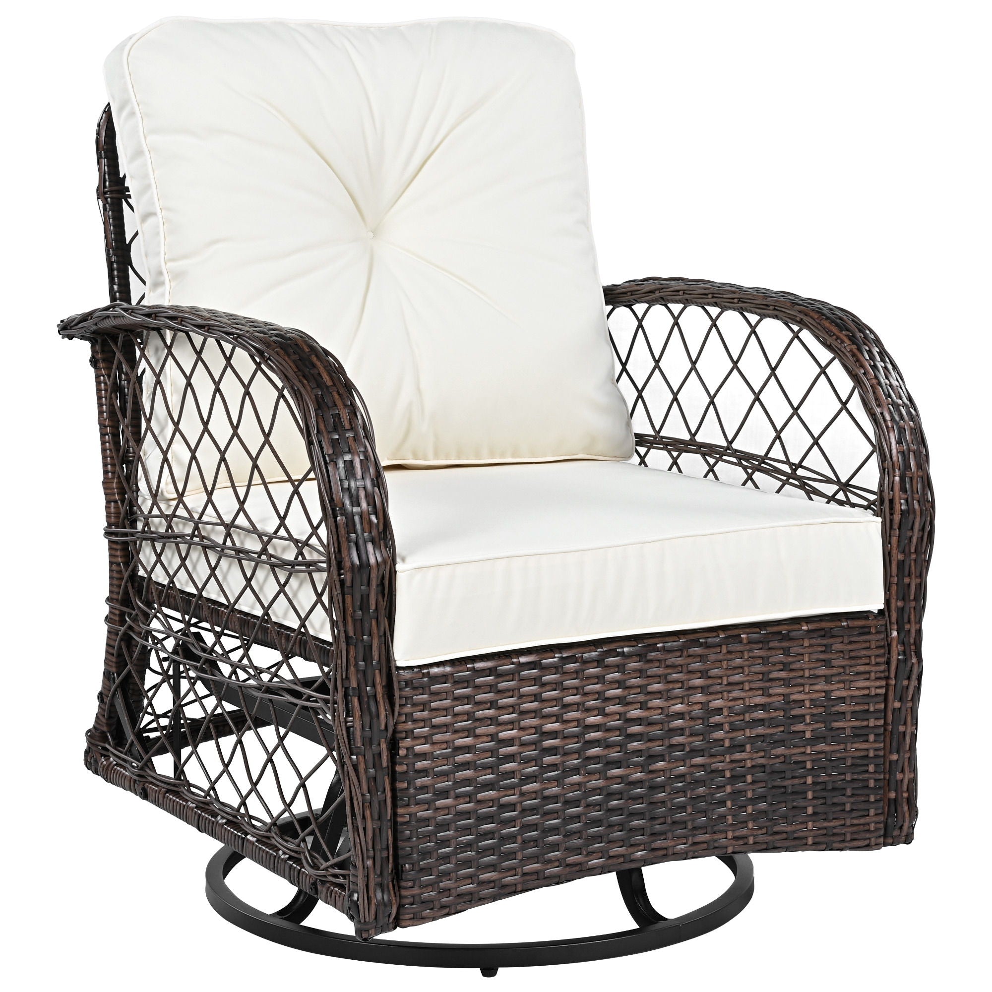 3 Piece Outdoor Chair & Table Set Chat Set, 2 Person Rattan Seating Group