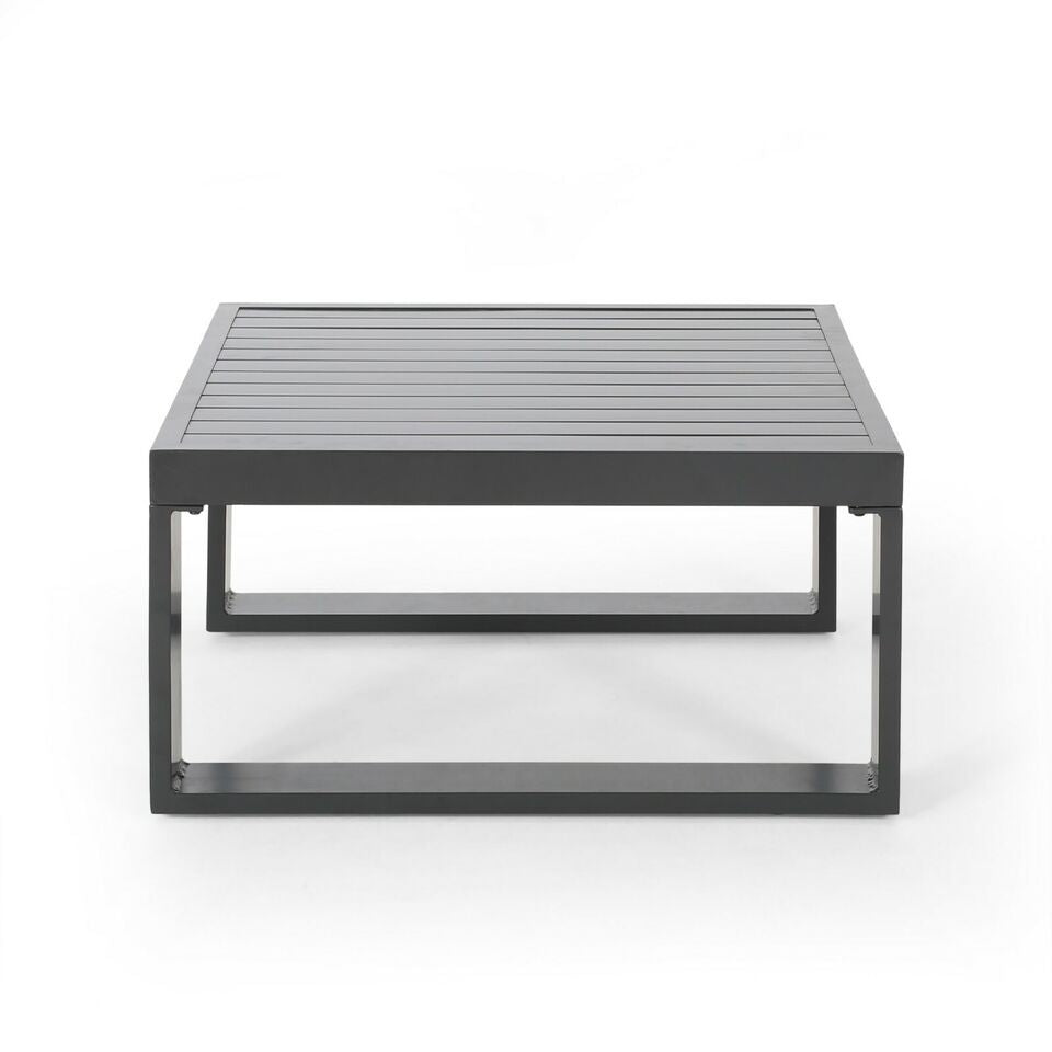 Dursley - Outdoor Aluminum V Shape Sofa Sectional - Beige / Gray