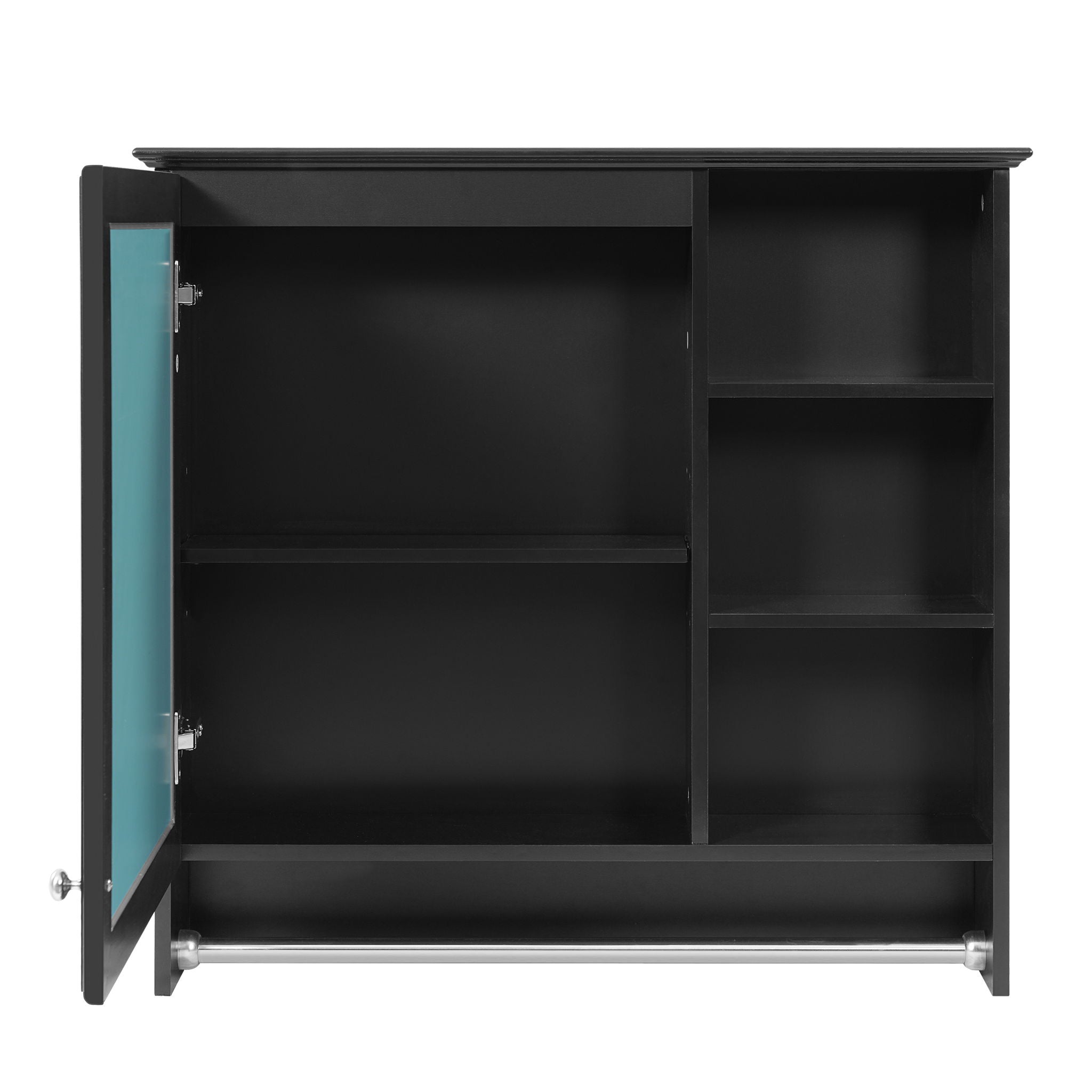 Wall Mount 2 In 1 Mirror Cabinet With Adjustable Shelf, Soft-Closing Hinges