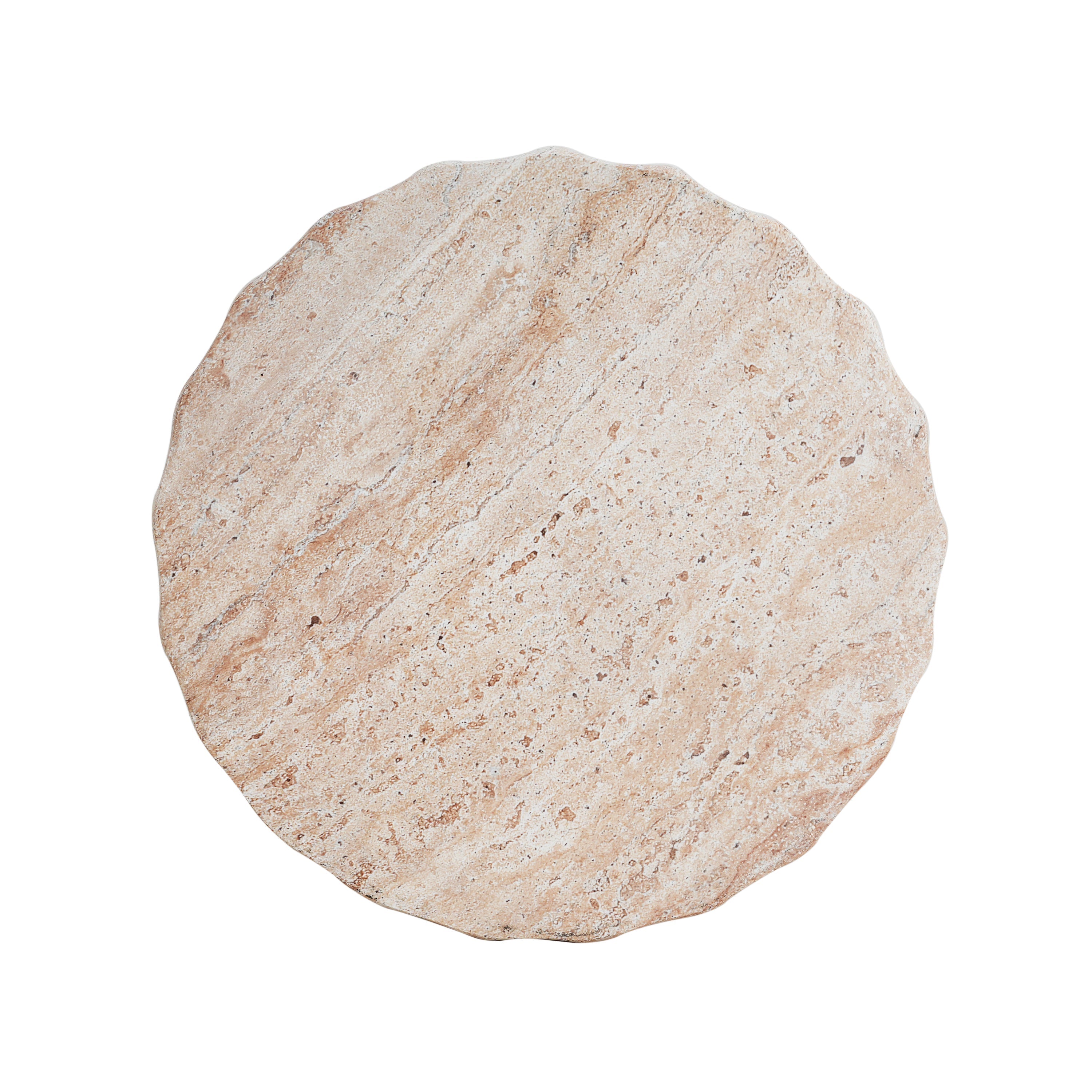 Elegant Indoor/Outdoor Lightweight Concrete Cylinder Side Table with Travertine Finish