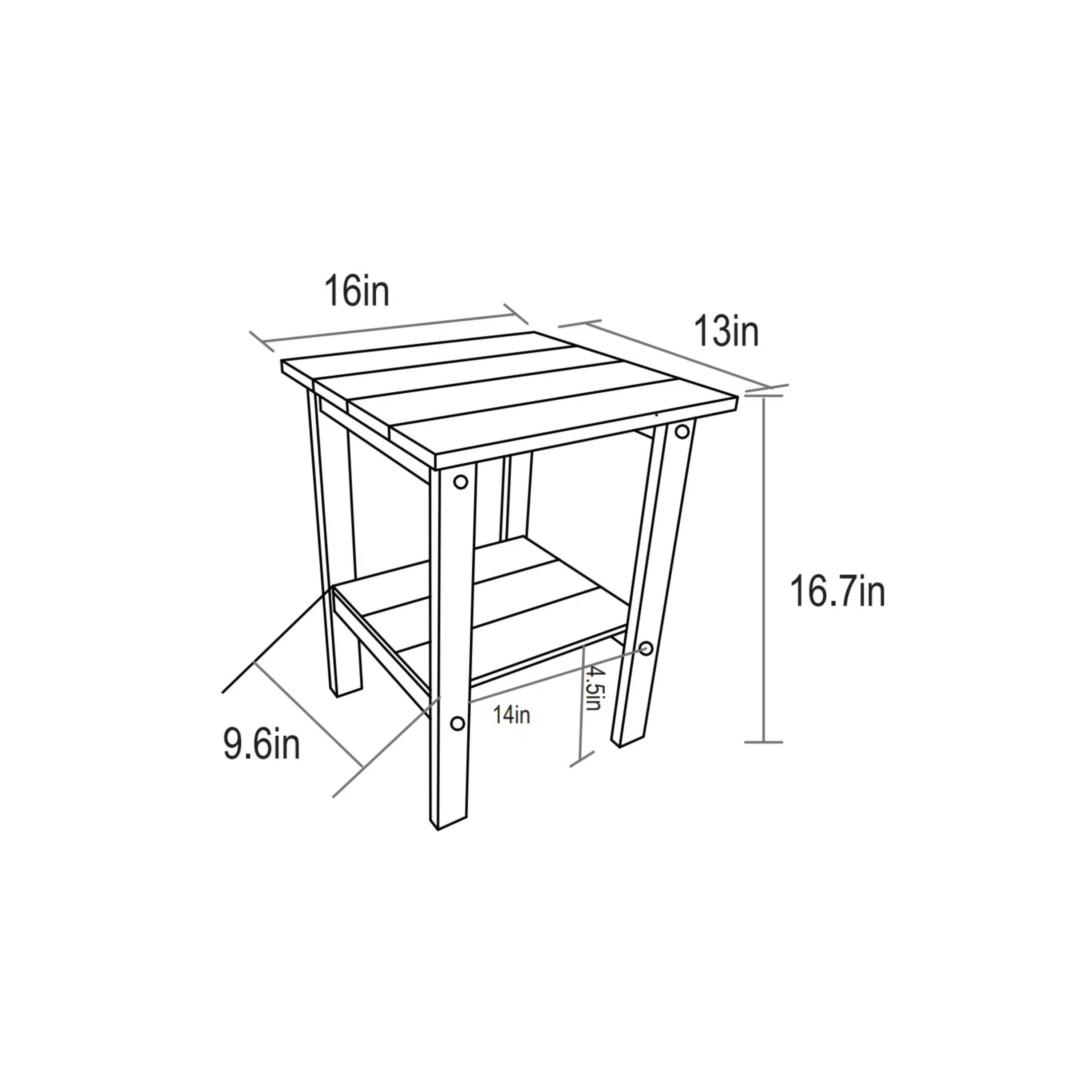 Folding Adirondack Chair with Side Table, 3-Piece Adirondack Chair Set with Wood Texture, Black(includes 2 Chairs and 1 Table)
