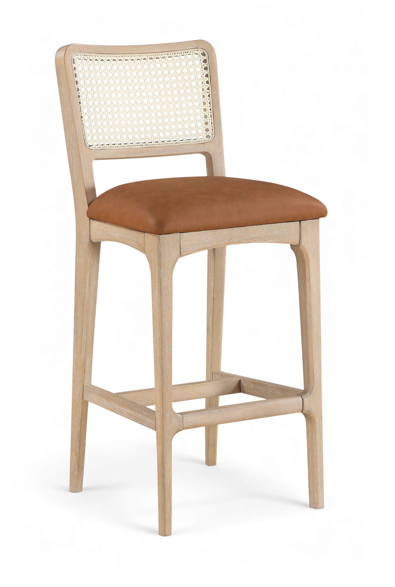 Atrium - Upholstered Bar Stool (Set of 2) - Brushed Natural Frame