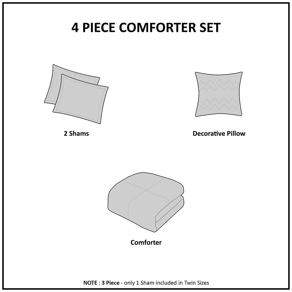 Full/Queen Plush to Sherpa Down Alternative Comforter Set