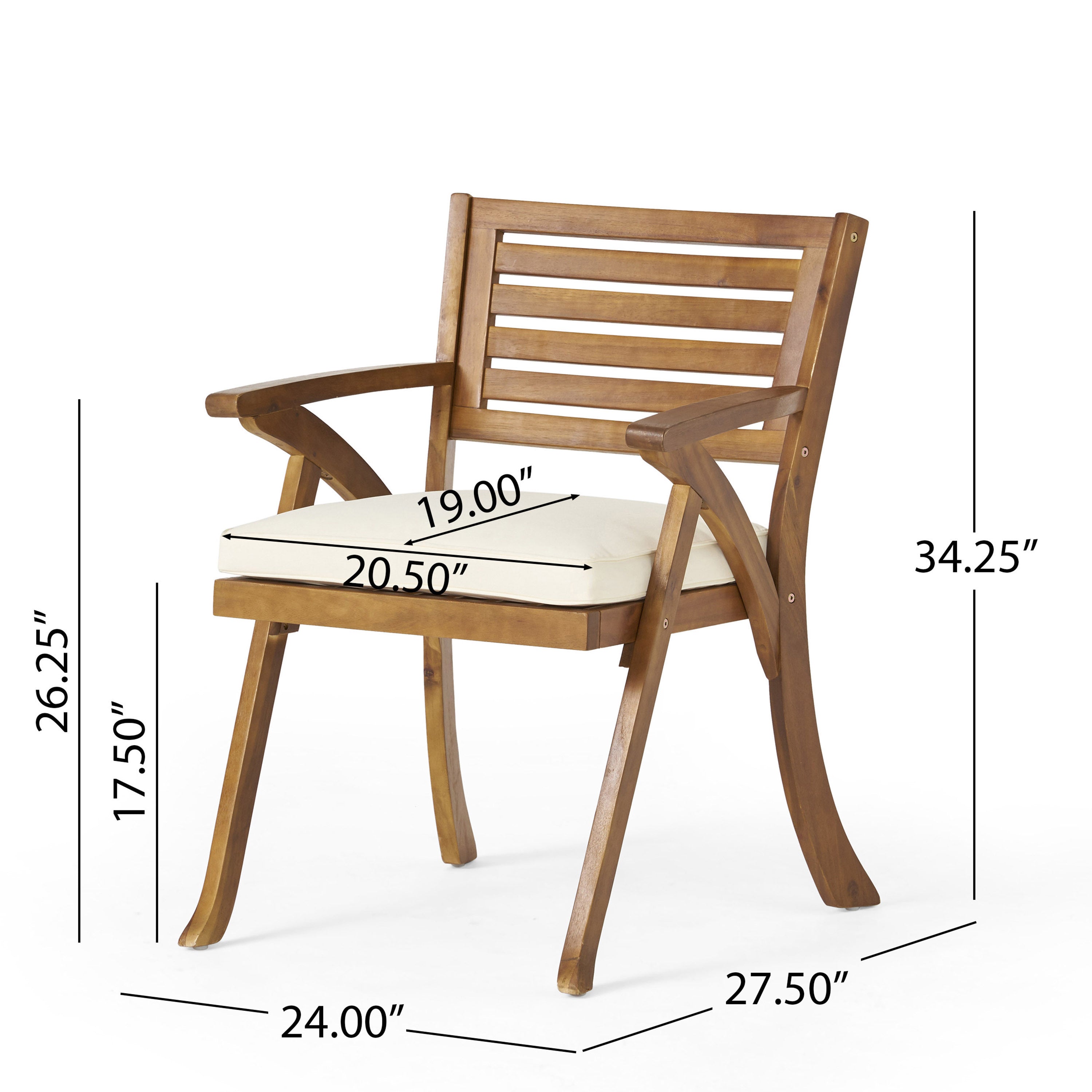 Acacia Hardwood Outdoor Armchairs (set of 2)