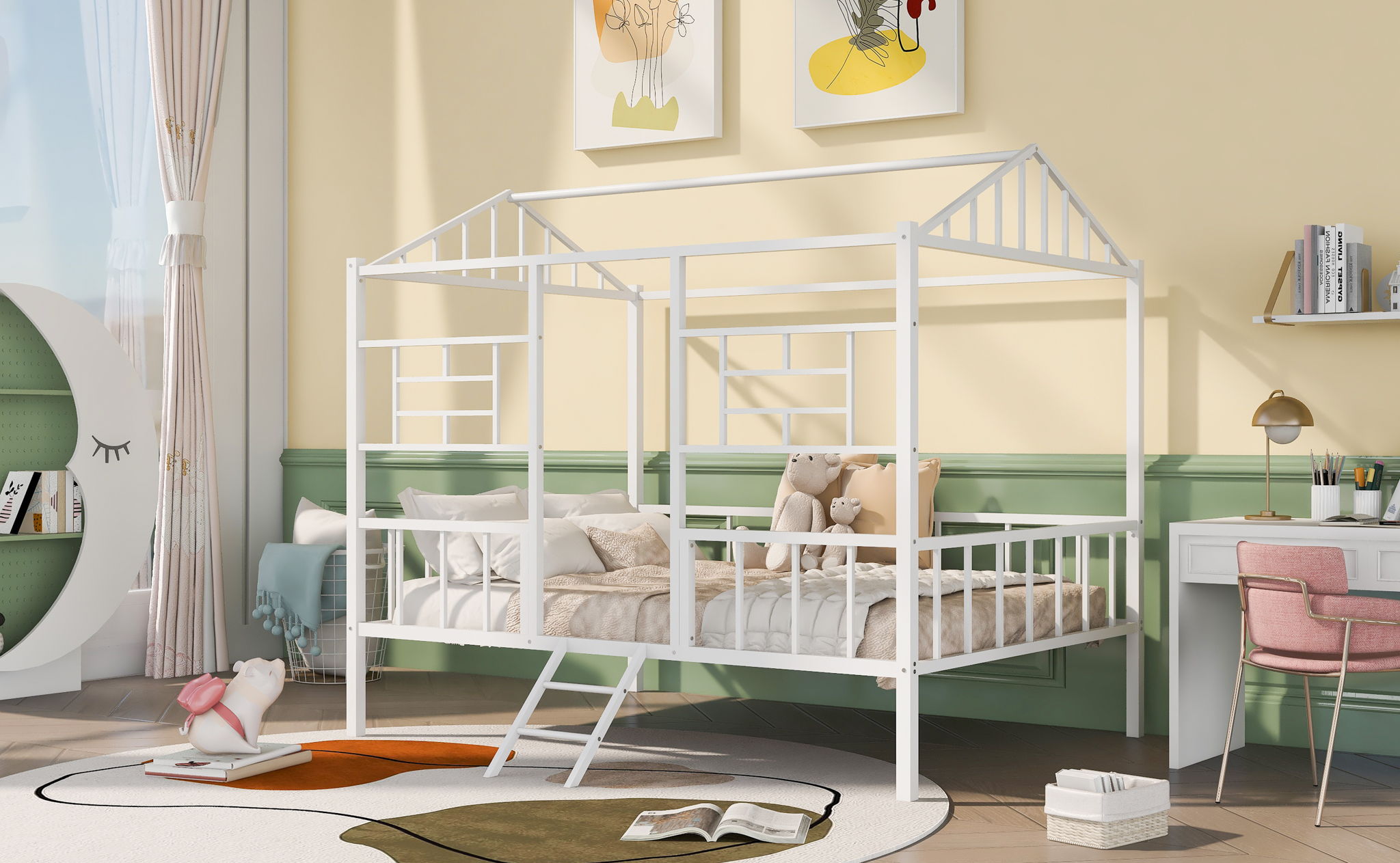 House Bed Frame With Slatted Support, No Box Spring Needed