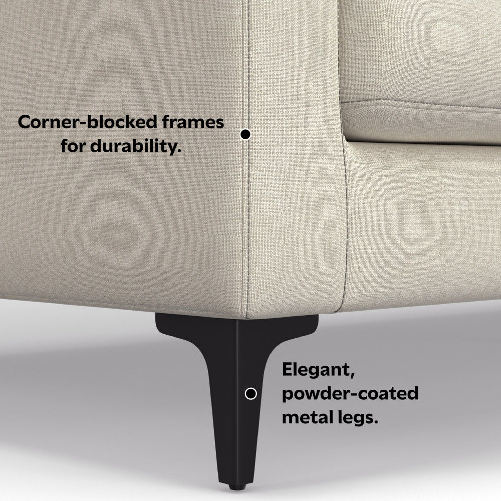 Ava - Mid Century Corner Sectional Sofa Handcrafted - Best Buy Furniture