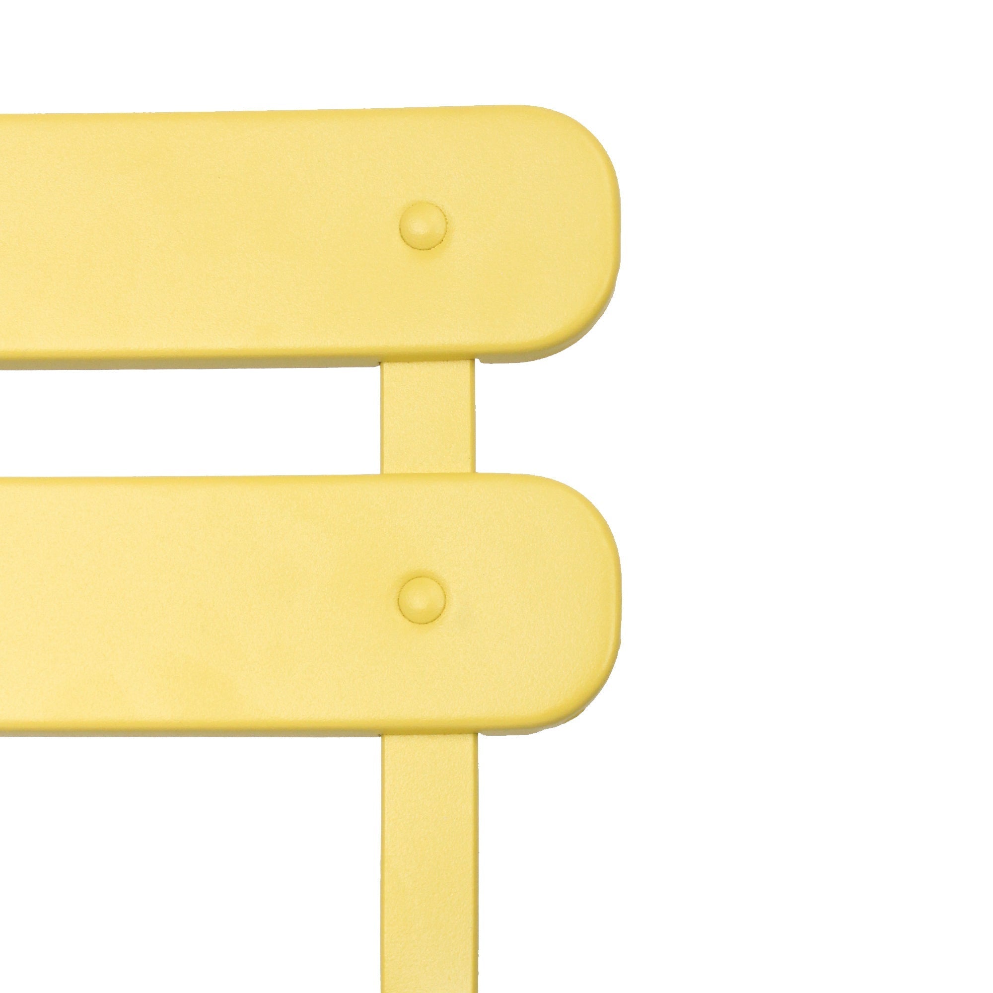 3 Pieces Patio Bistro Balcony Metal Chair Table Set - Yellow