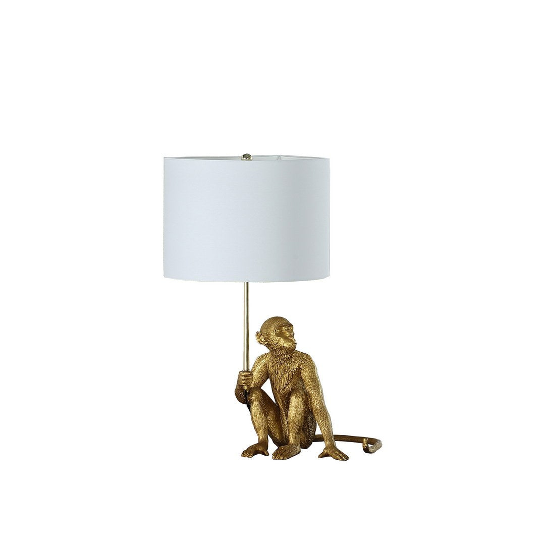 25.5" Golden Monkey Holding Polyresin Table Lamp