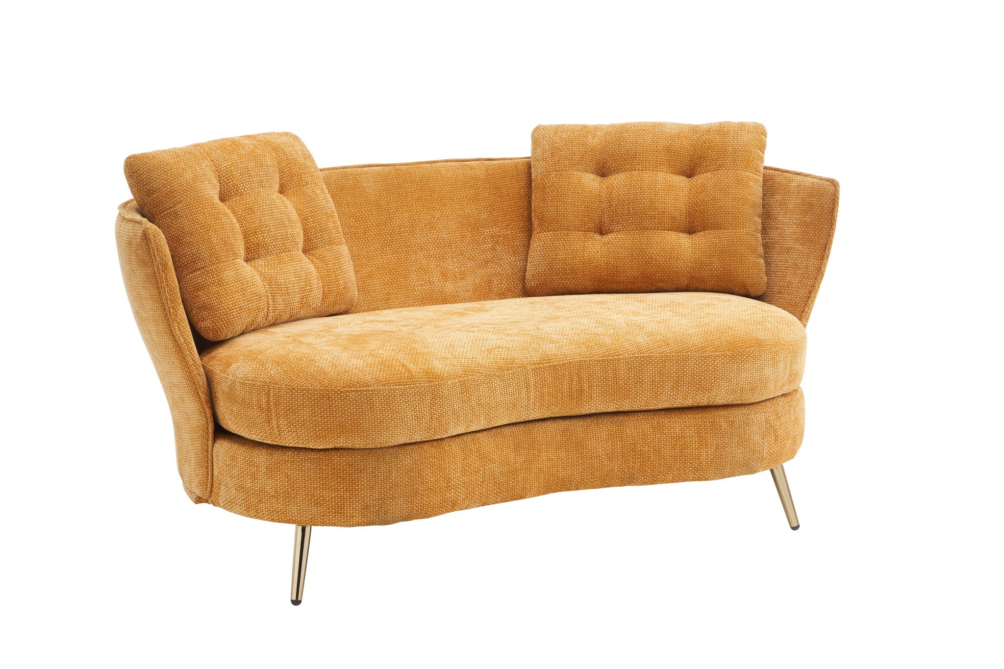 Loveseat Sofa, Upholstered Couch With Metal Legs