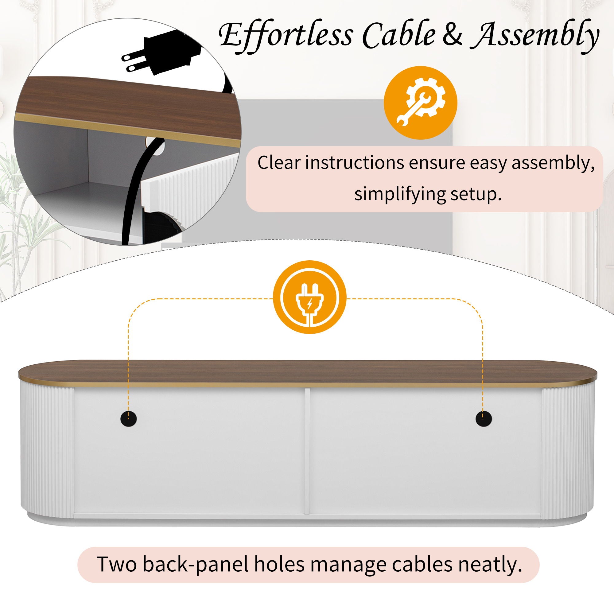 Modern Minimalist TV Stand For TVs Up To 80" With 3 Drawers And 1 Shelf