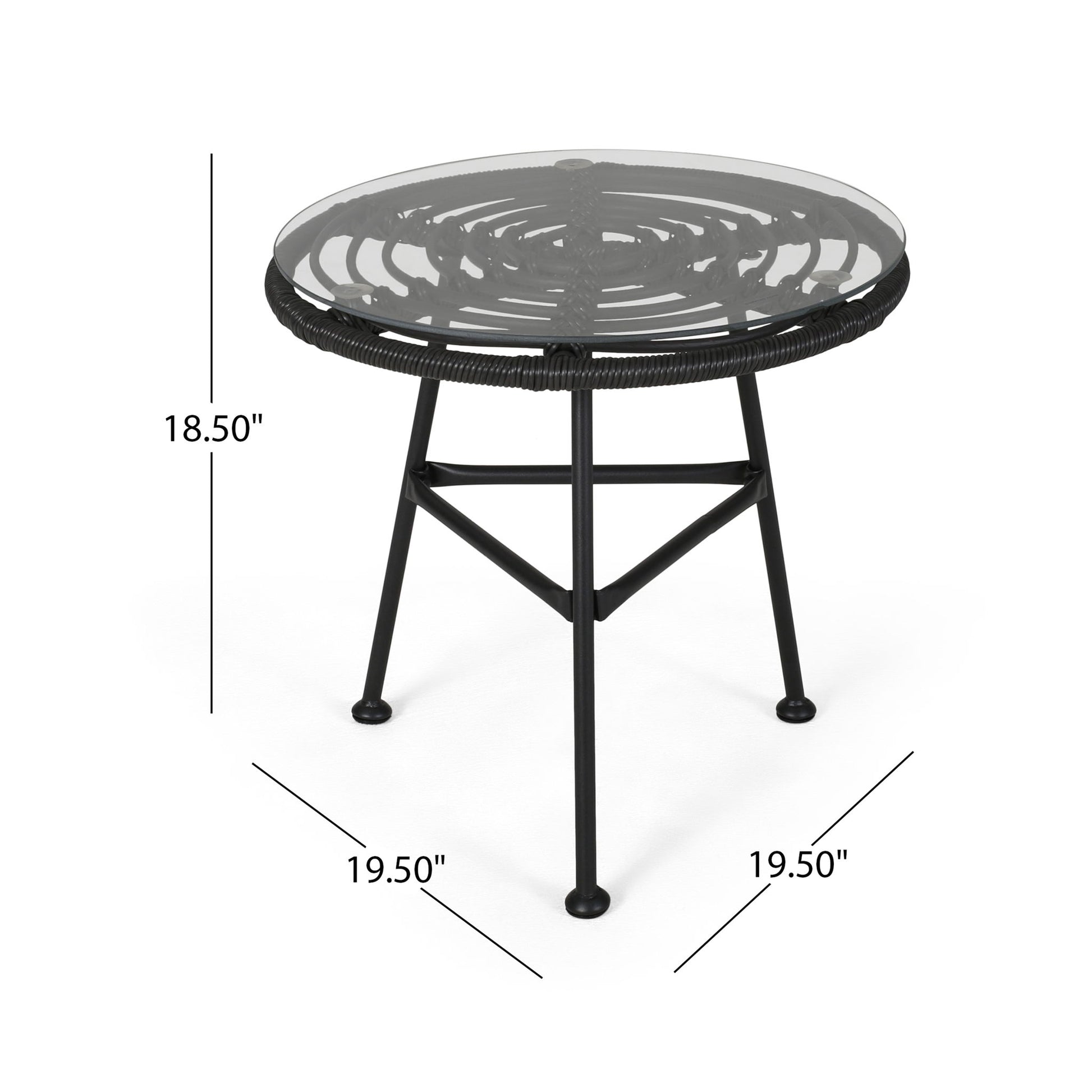 Petrichor - Outdoor Side Table With Tempered Glass And Steel Frame - Best Buy Furniture