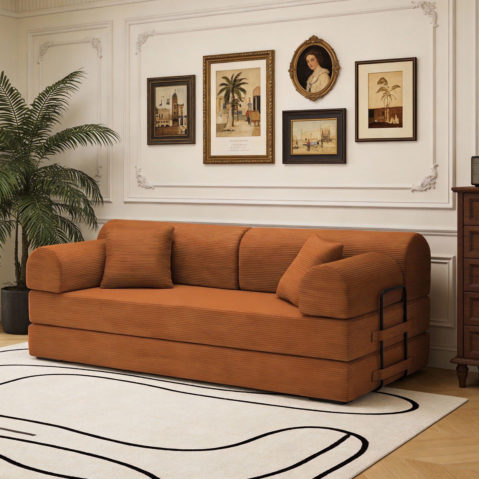 Convertible Sleeper Sofa Bed, Floor Lounge Couch For Living Room